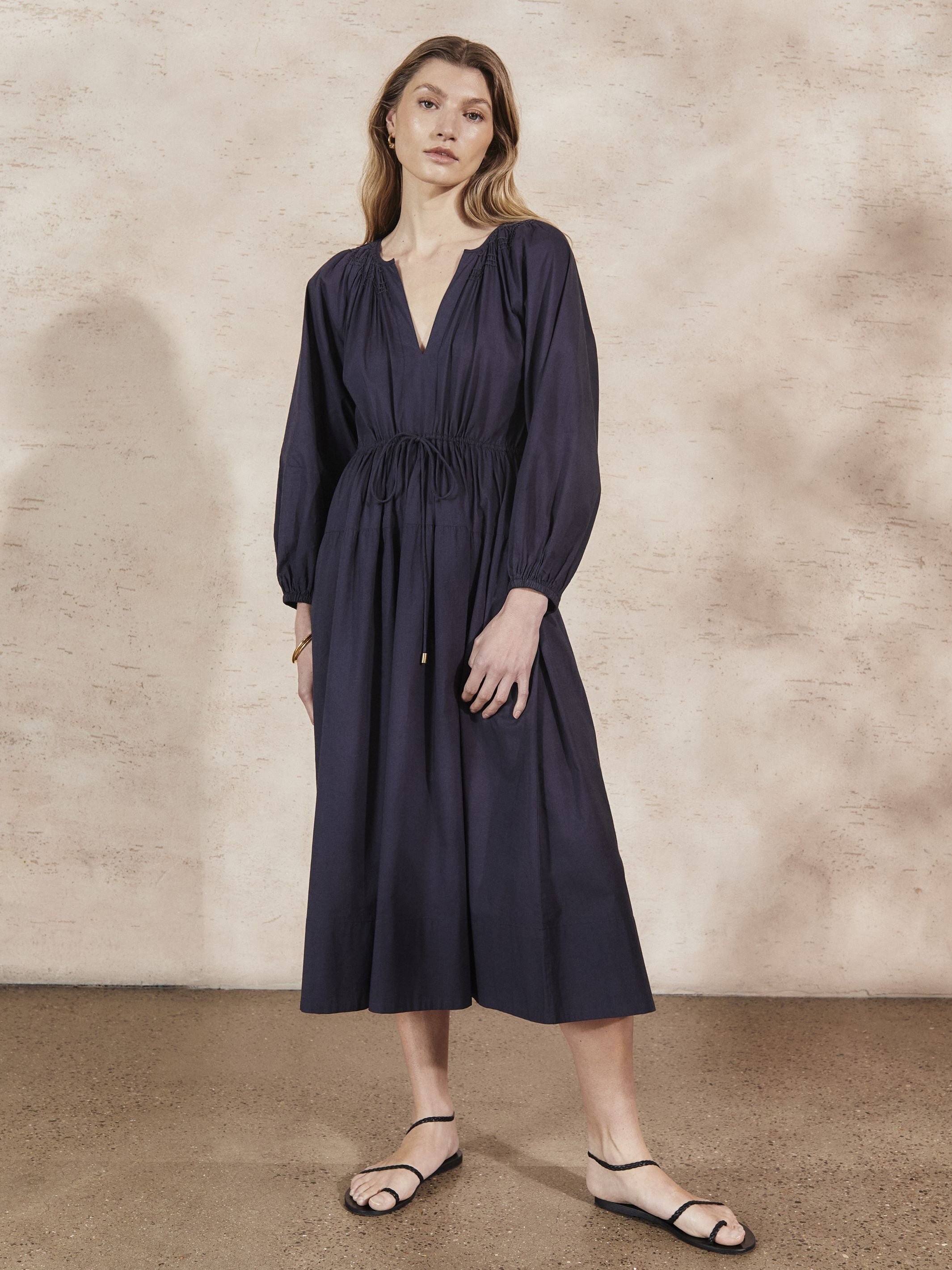 VICTORINE - Midnight Cotton Dress - Mondo Corsini