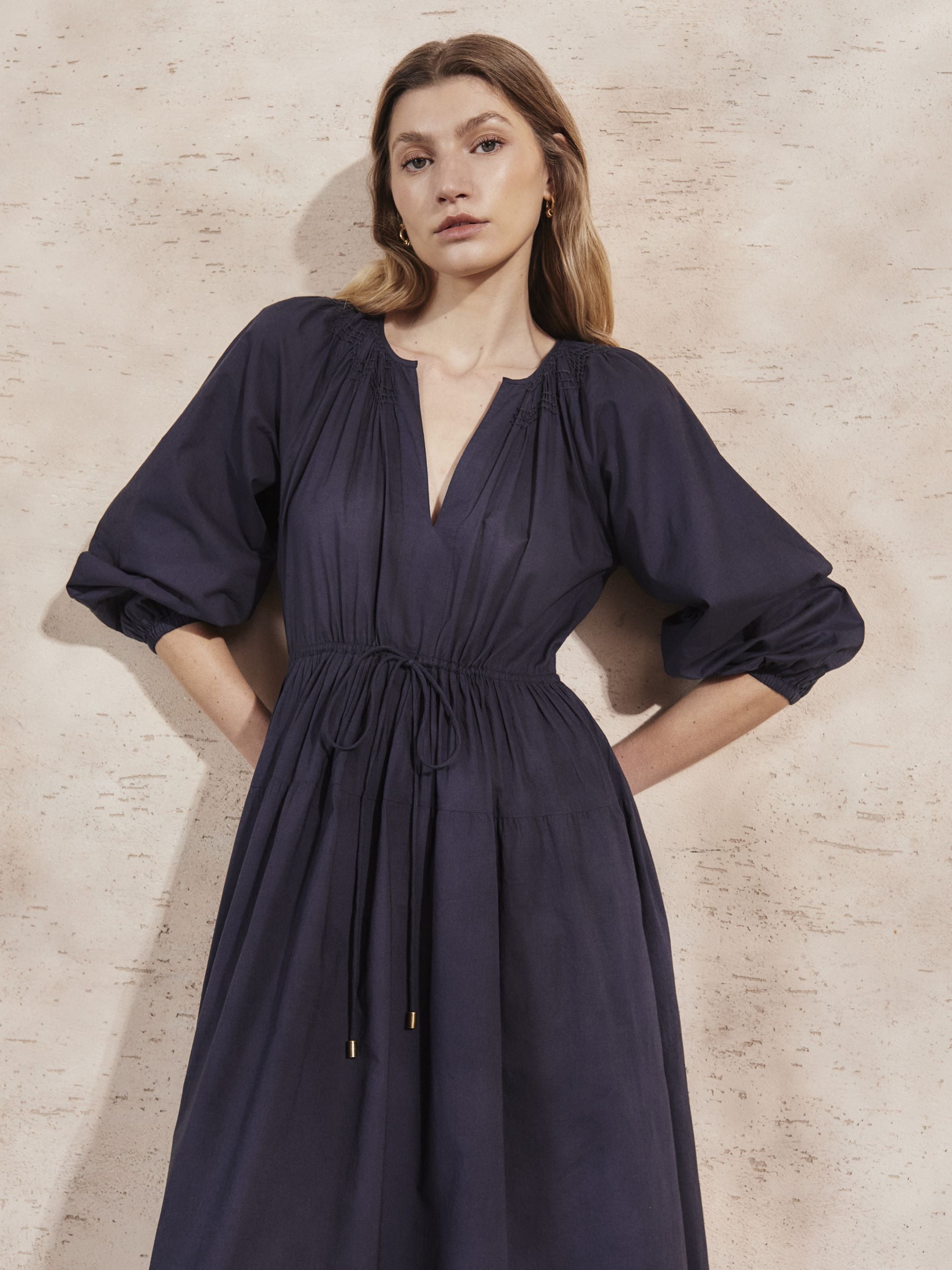 VICTORINE - Midnight Cotton Dress - Mondo Corsini