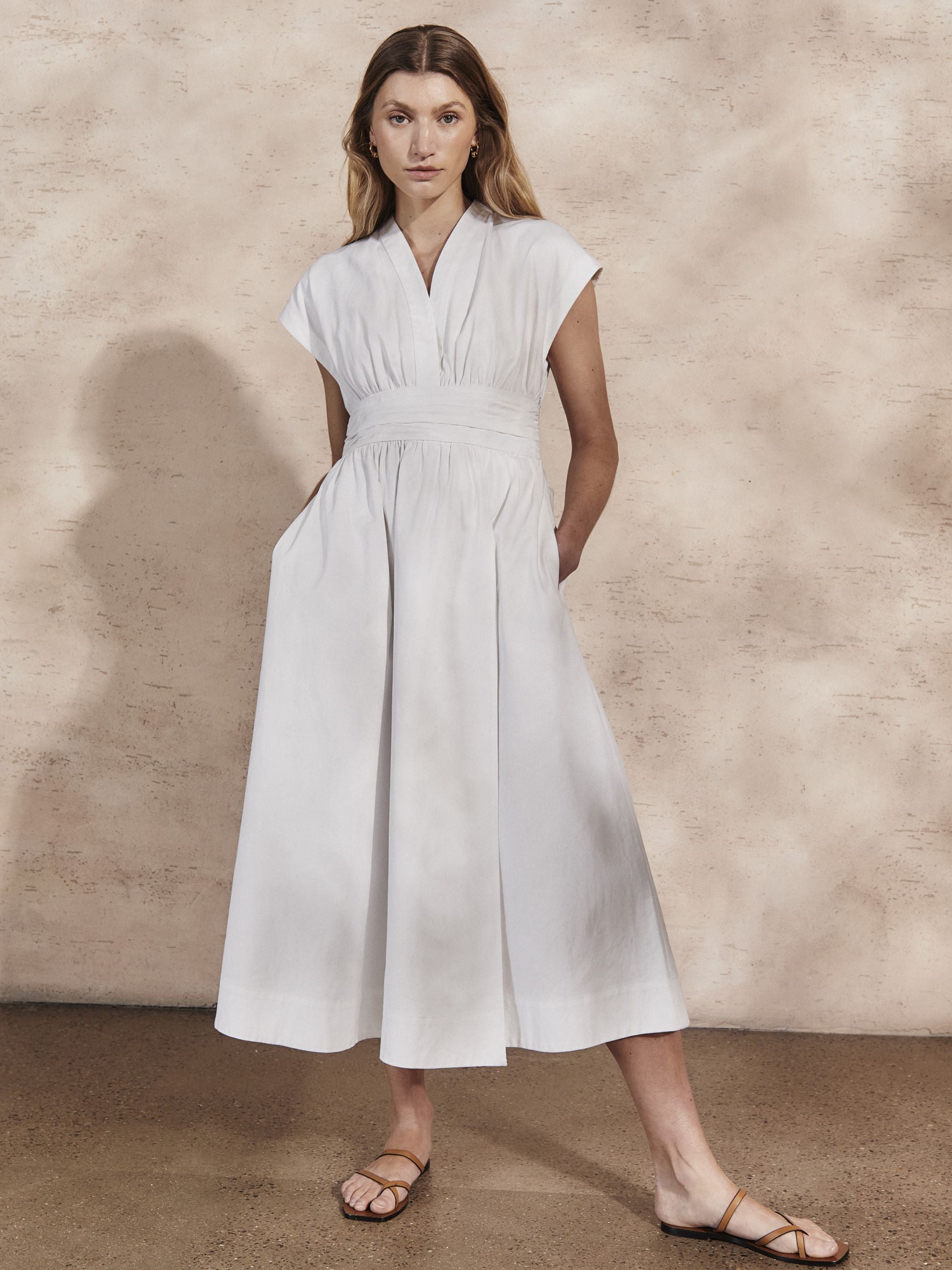 GEORGIA - Pearl Cotton Twill Dress - Mondo Corsini
