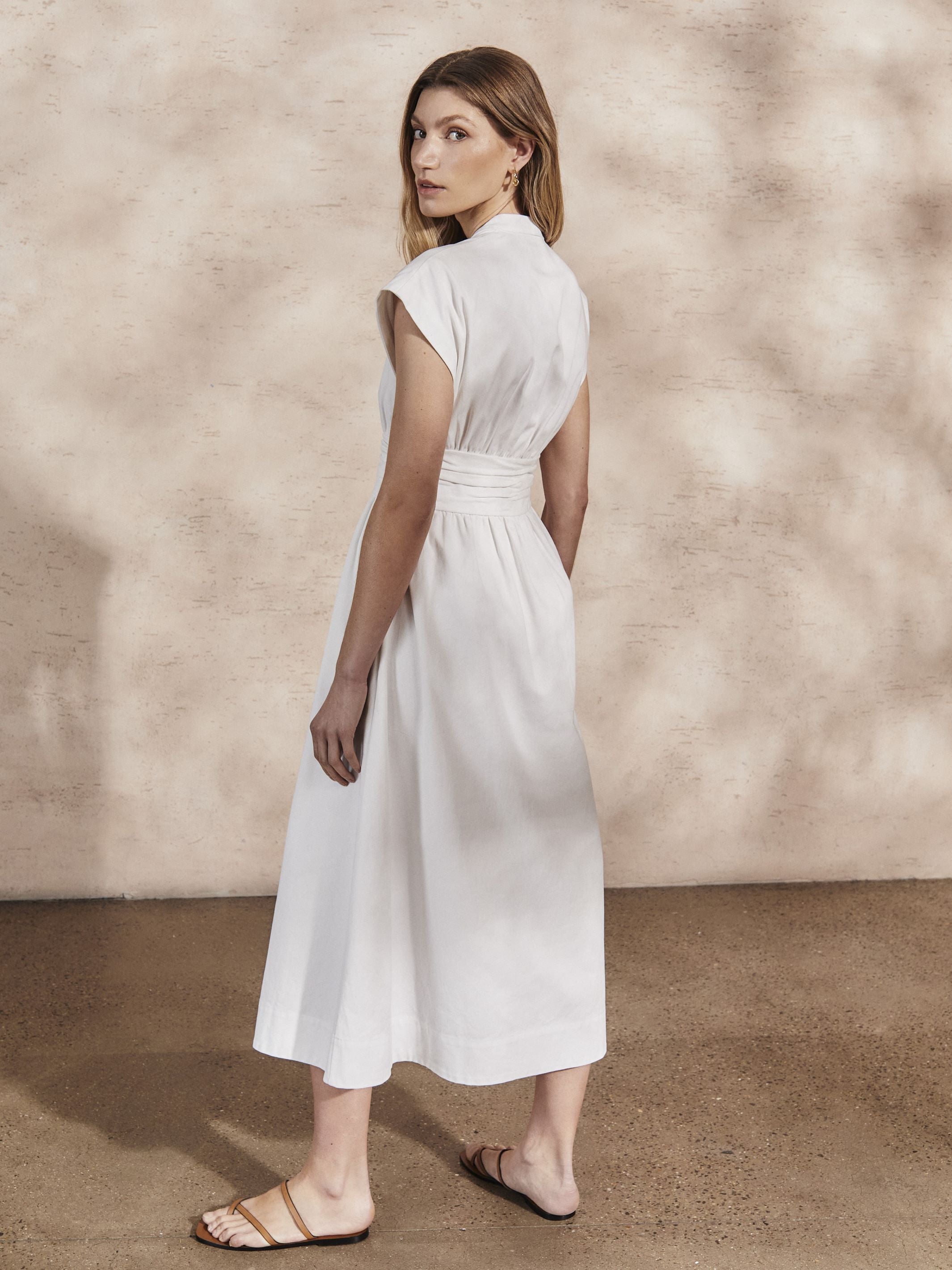 GEORGIA - Pearl Cotton Twill Dress - Mondo Corsini