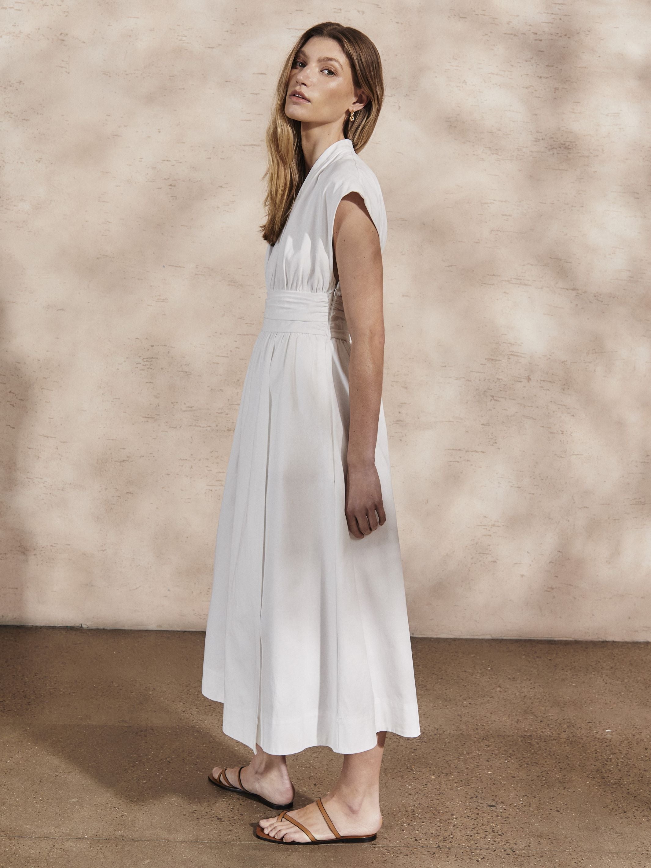 GEORGIA - Pearl Cotton Twill Dress - Mondo Corsini