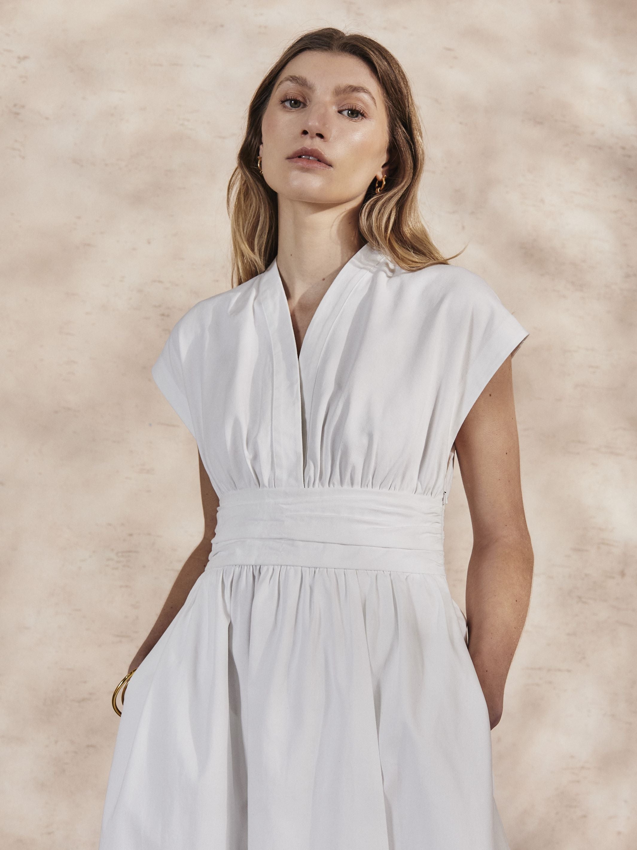 GEORGIA - Pearl Cotton Twill Dress - Mondo Corsini