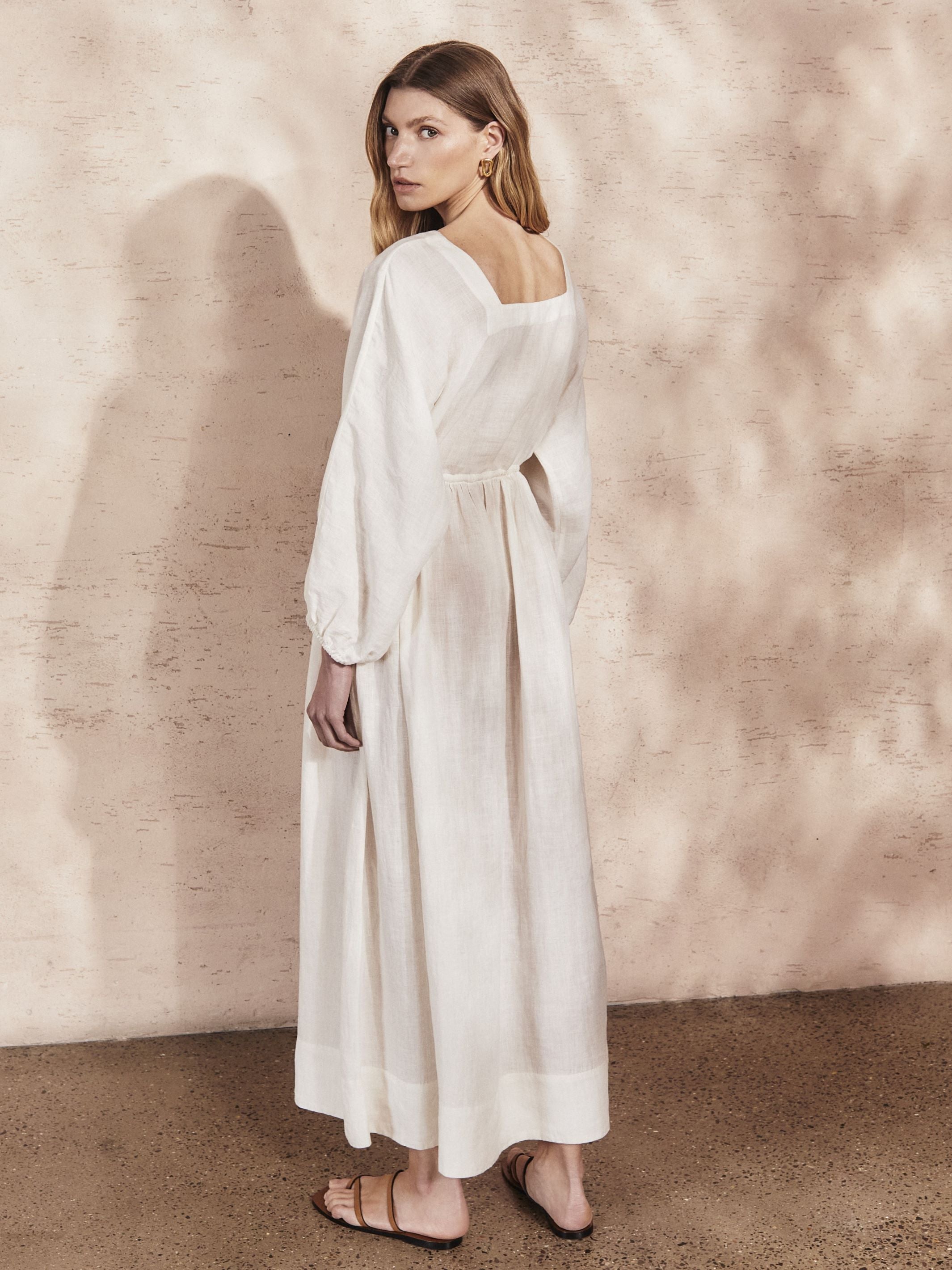 DANA - Panna Linen Dress - Mondo Corsini