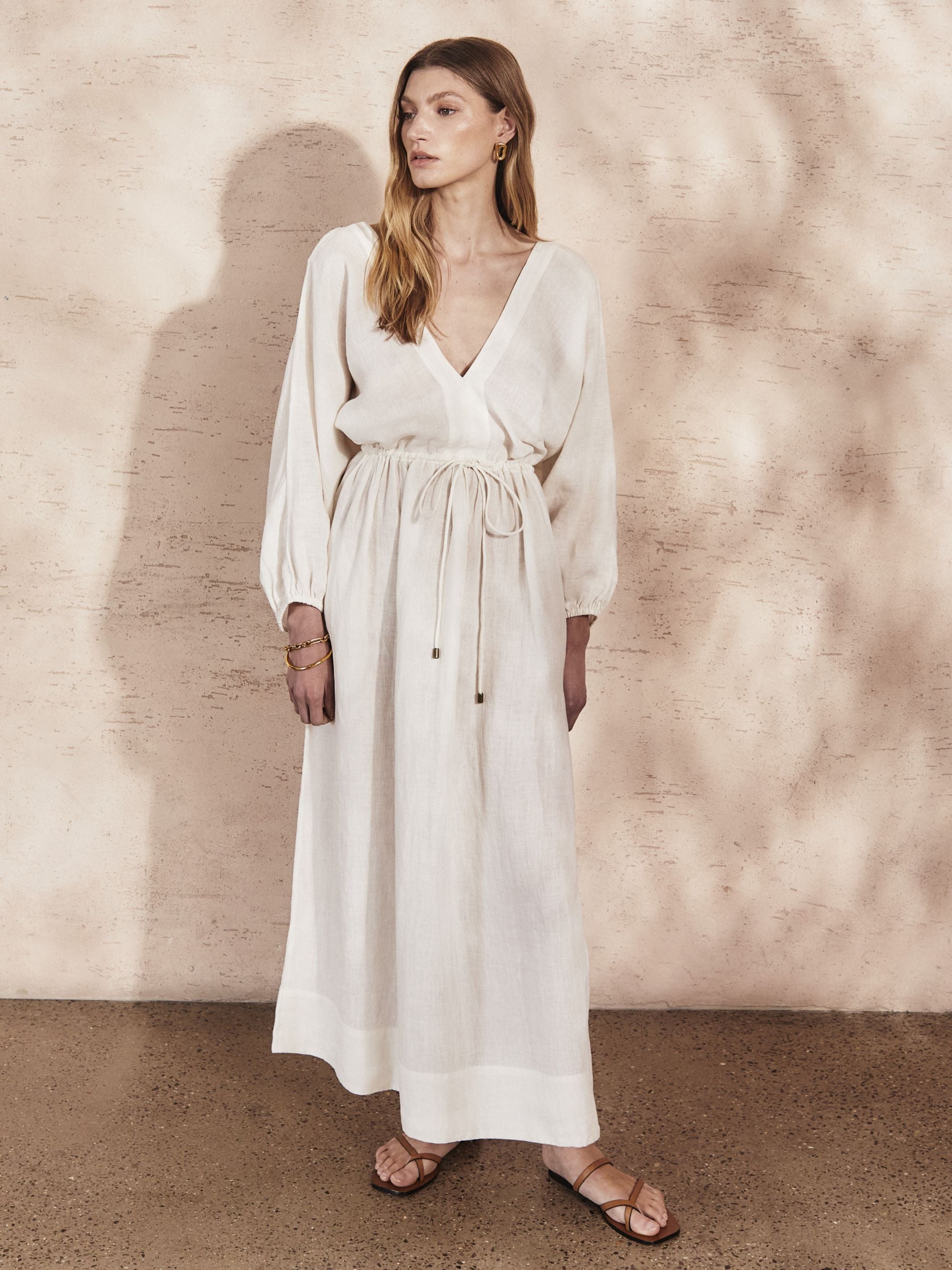 DANA - Panna Linen Dress - Mondo Corsini