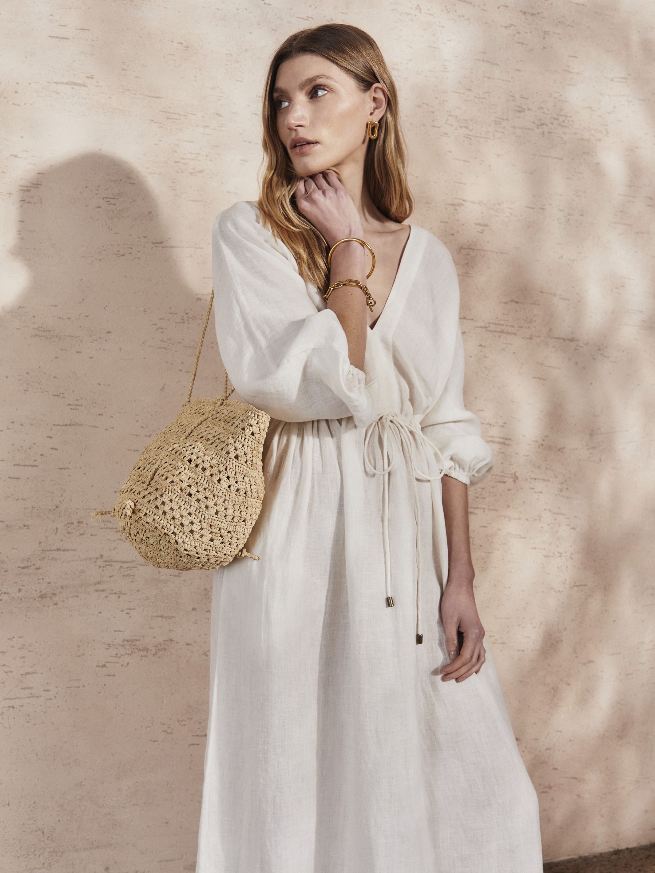 DANA - Panna Linen Dress - Mondo Corsini