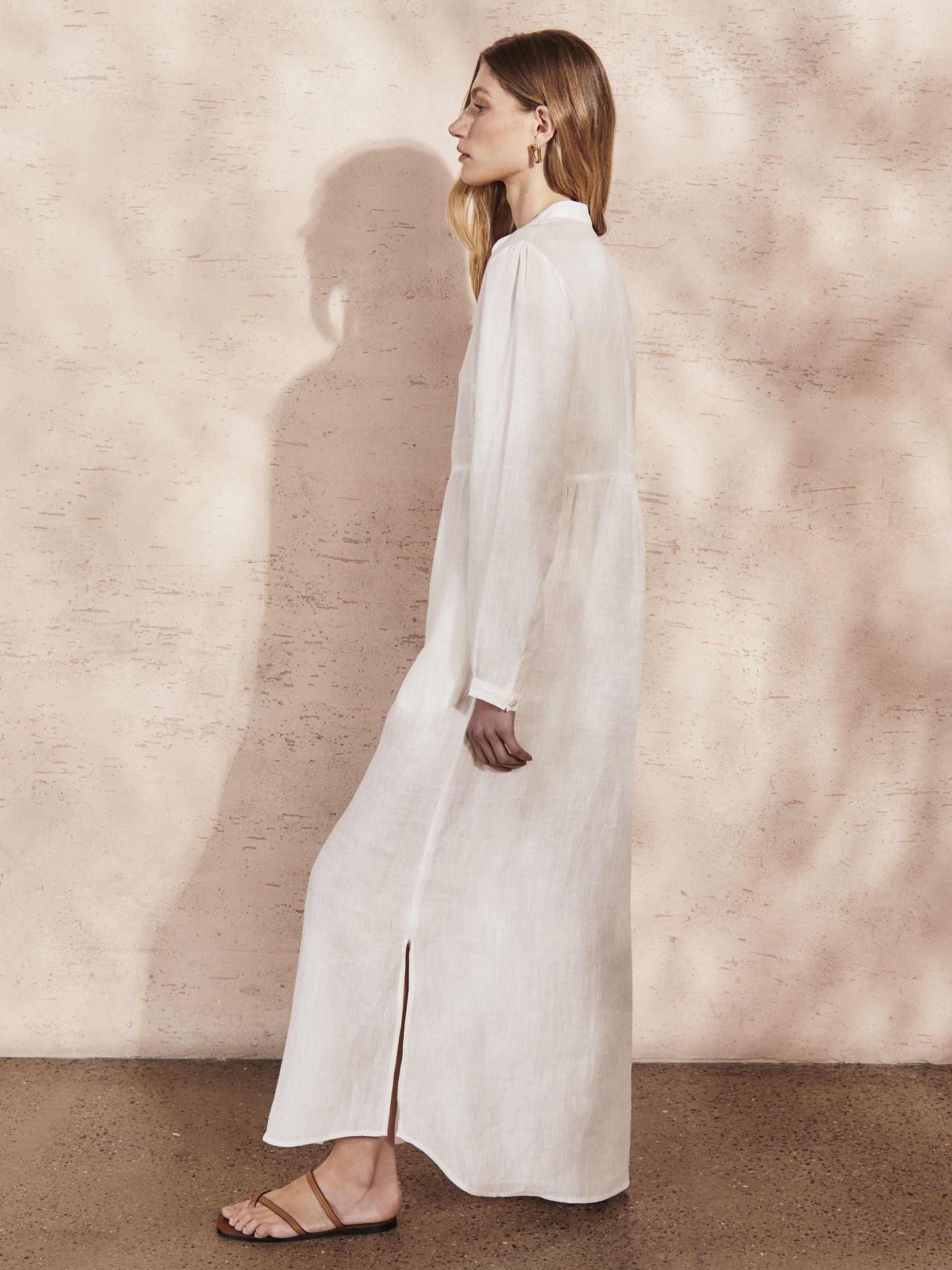 MATILDE - Panna Linen Dress - Mondo Corsini