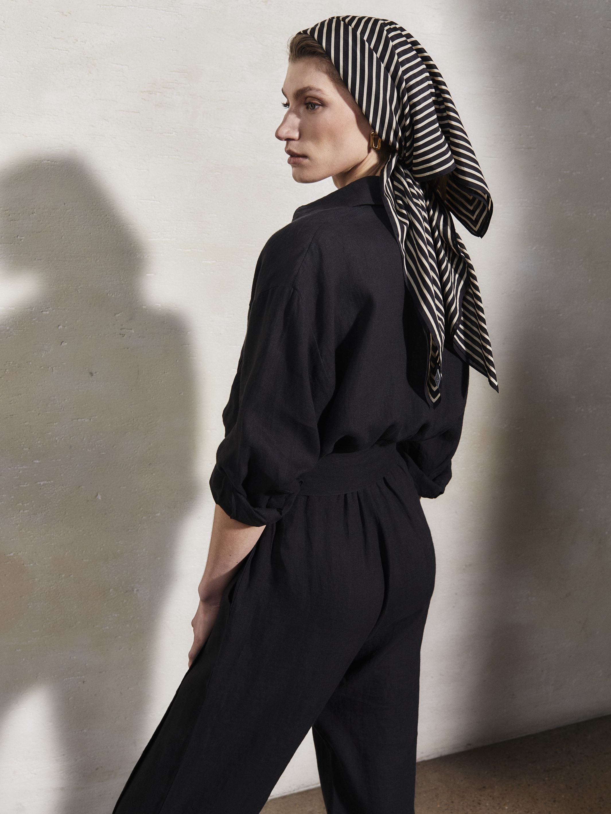 HEPBURN - Caviar Linen Boiler Suit - Mondo Corsini