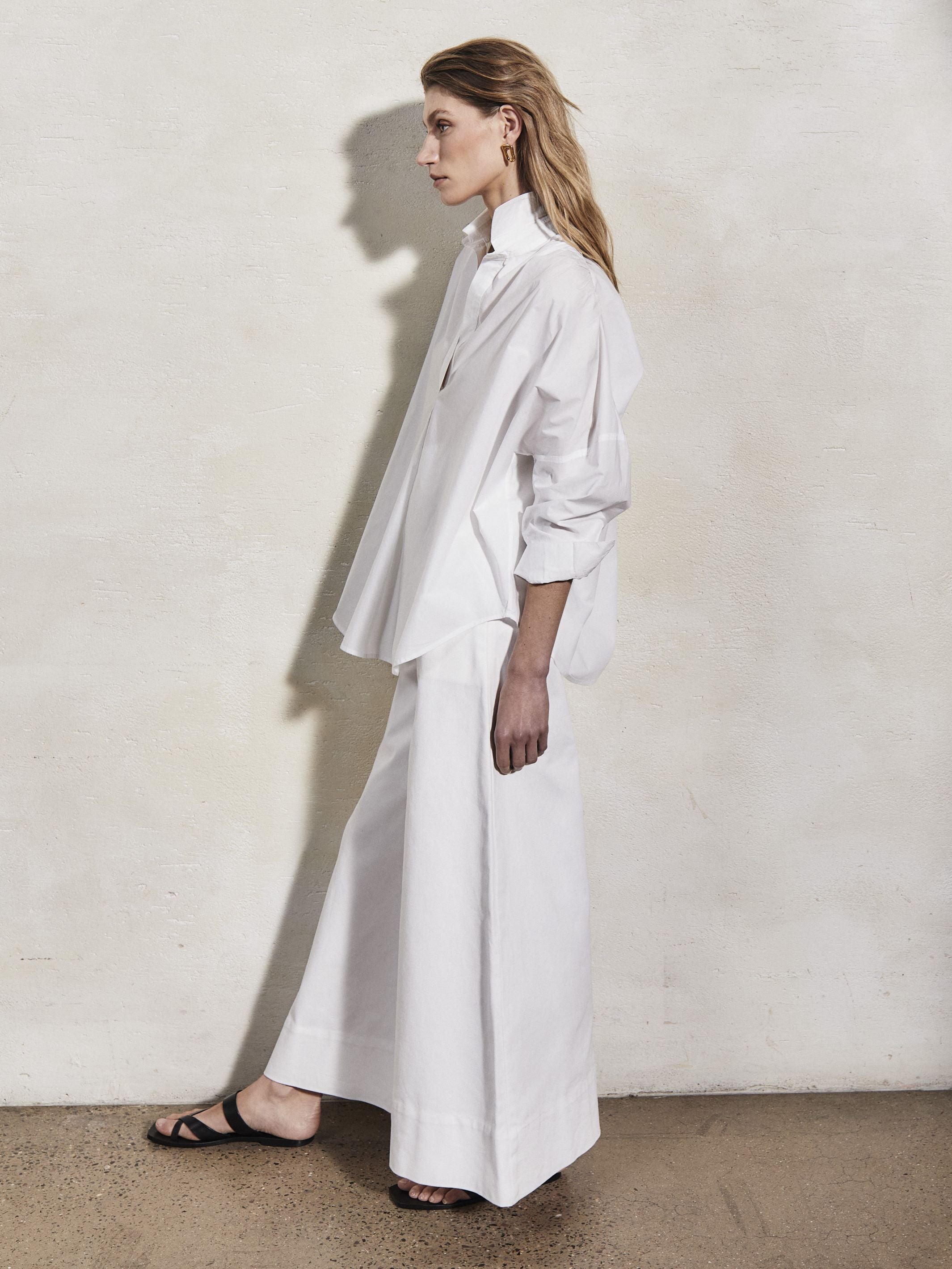 LETIZIA - White Cotton Shirt - Mondo Corsini