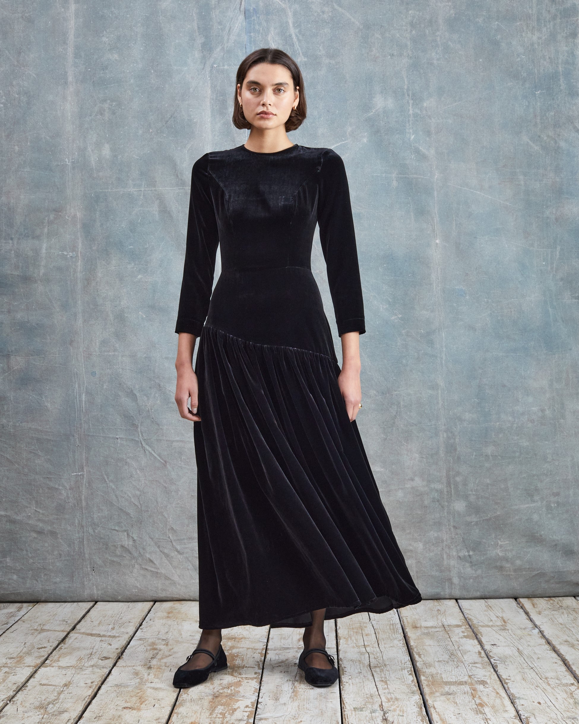 Ava Silk Velvet Dress