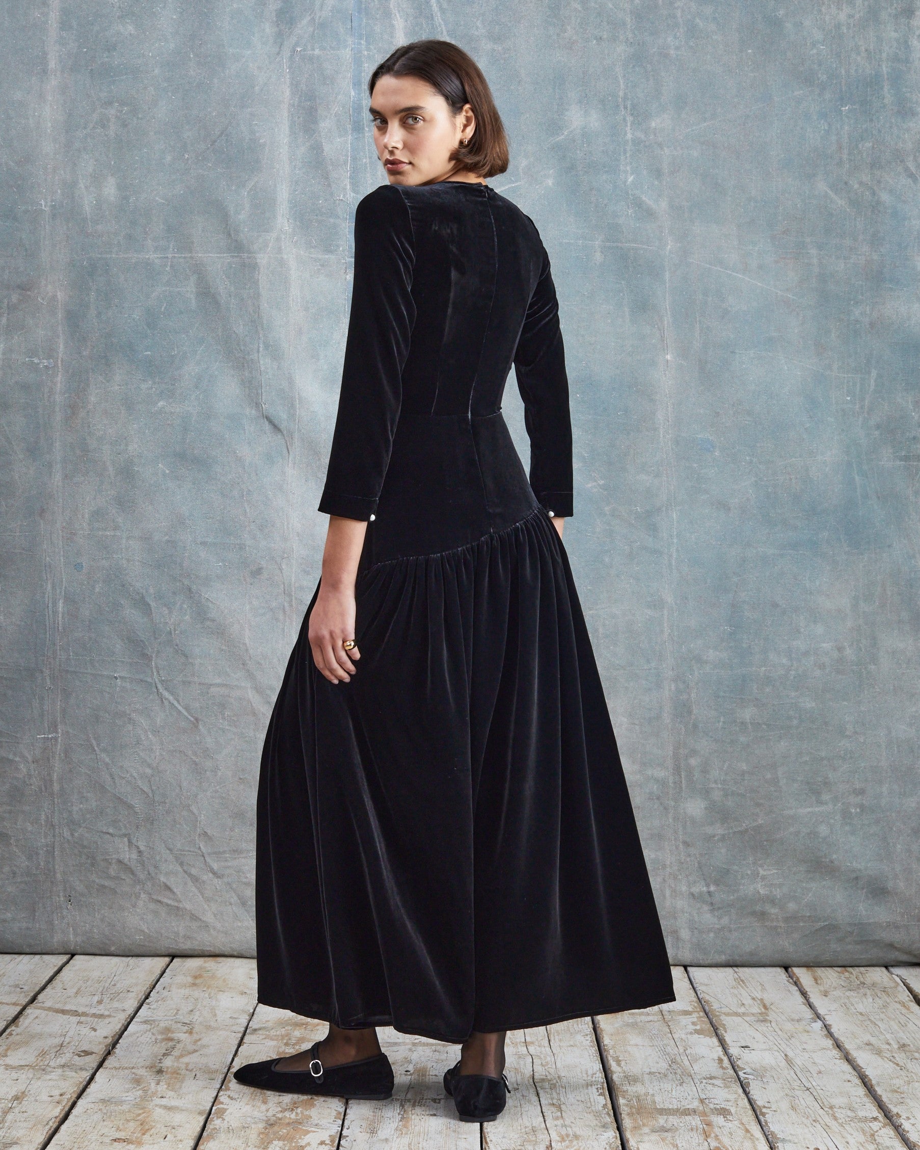 Ava Silk Velvet Dress