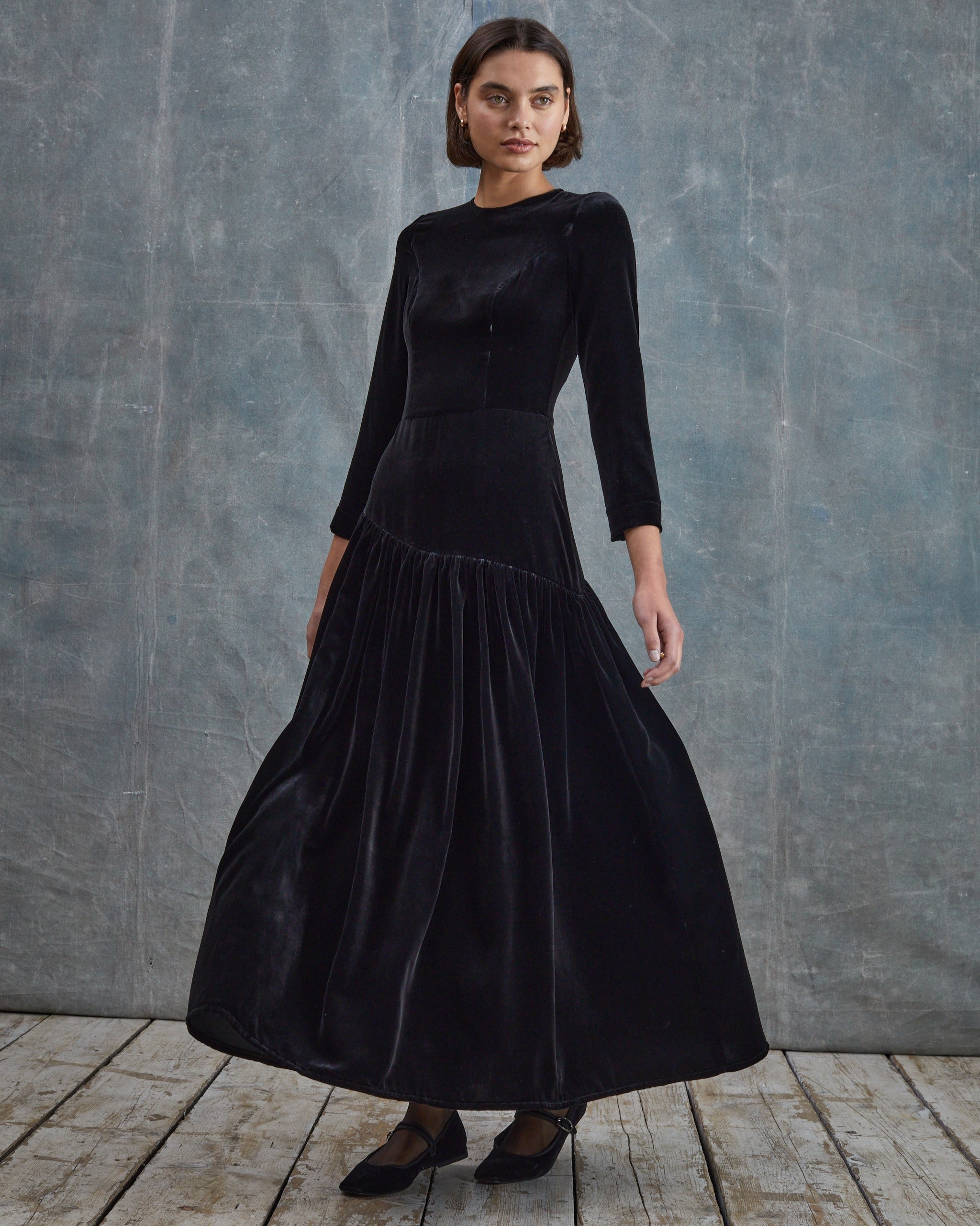 Ava Silk Velvet Dress