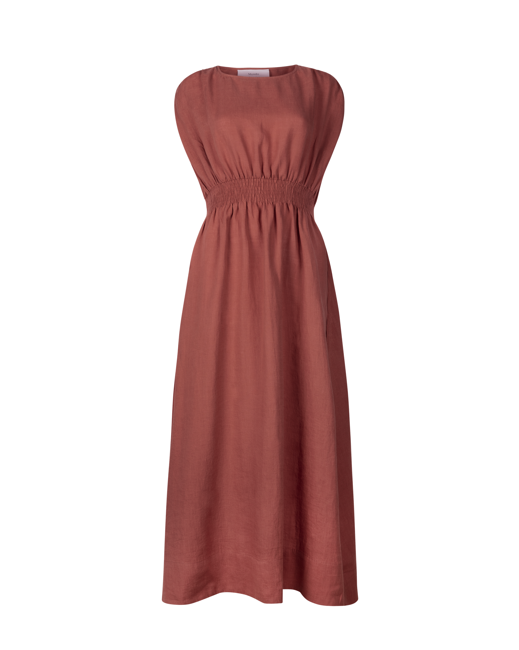 SOFIA - Brick Linen Dress - Mondo Corsini