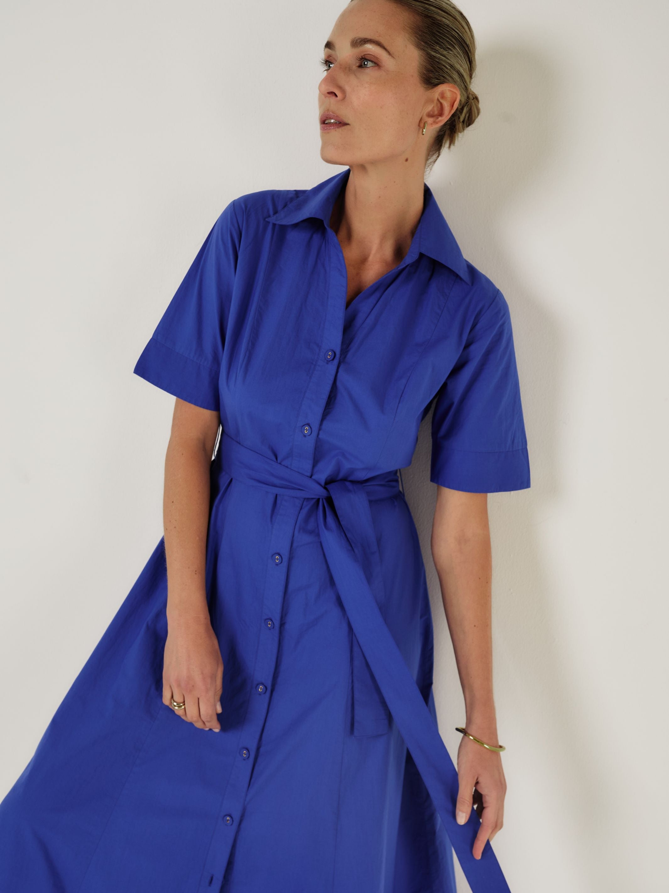 Bodhi - COBALT Cotton Poplin Dress - Mondo Corsini