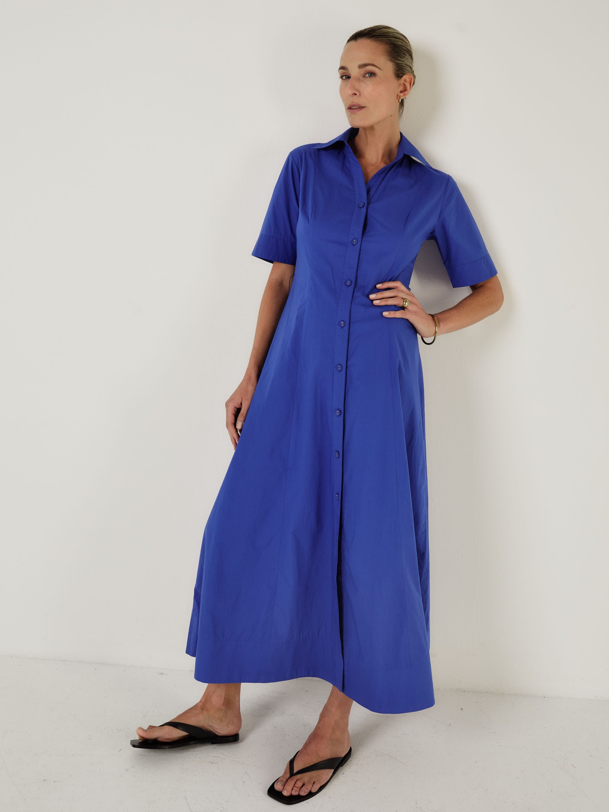 Bodhi - COBALT Cotton Poplin Dress - Mondo Corsini
