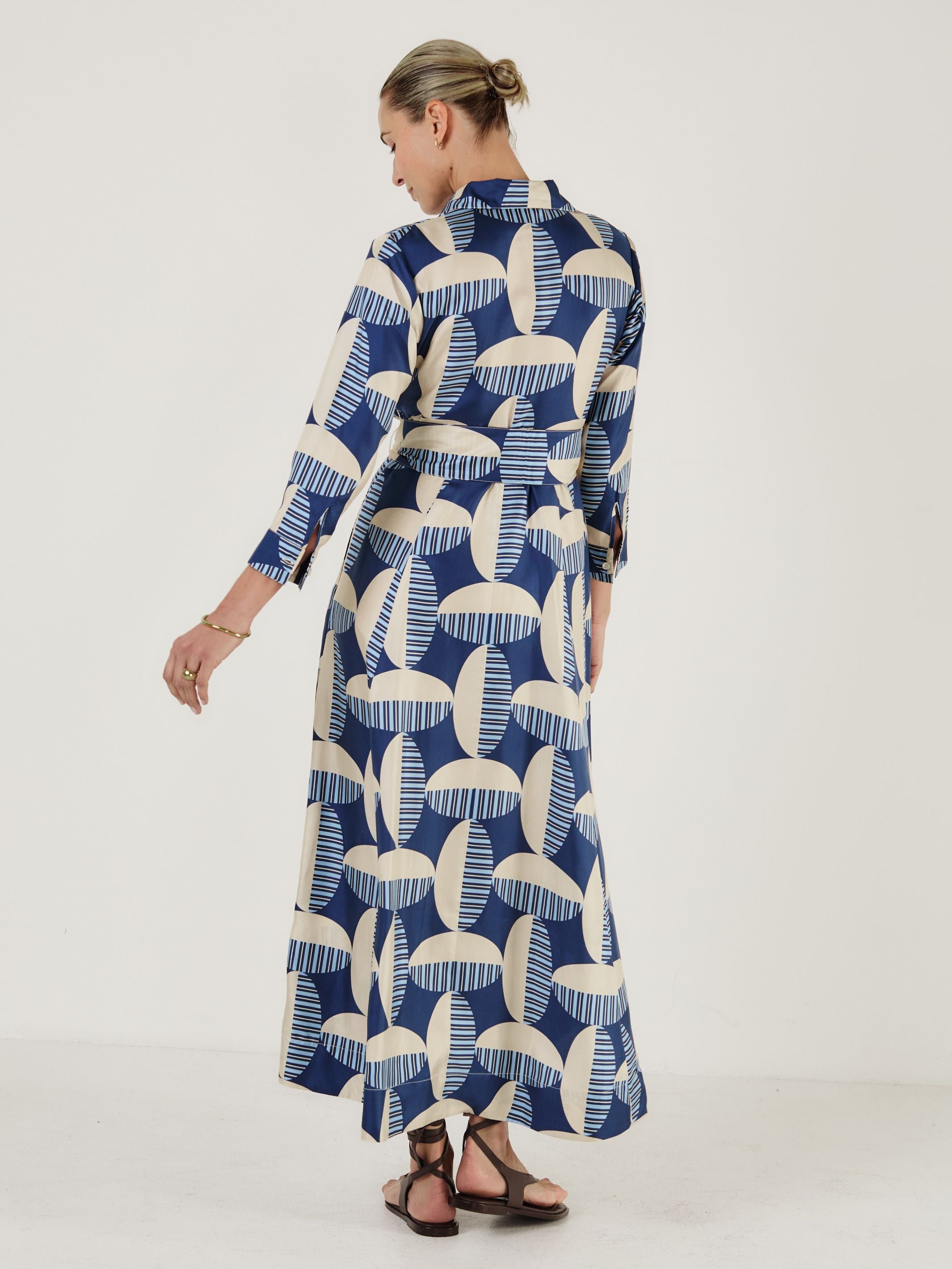 Cervo - BLUE CIRCOLO Silk Dress - Mondo Corsini