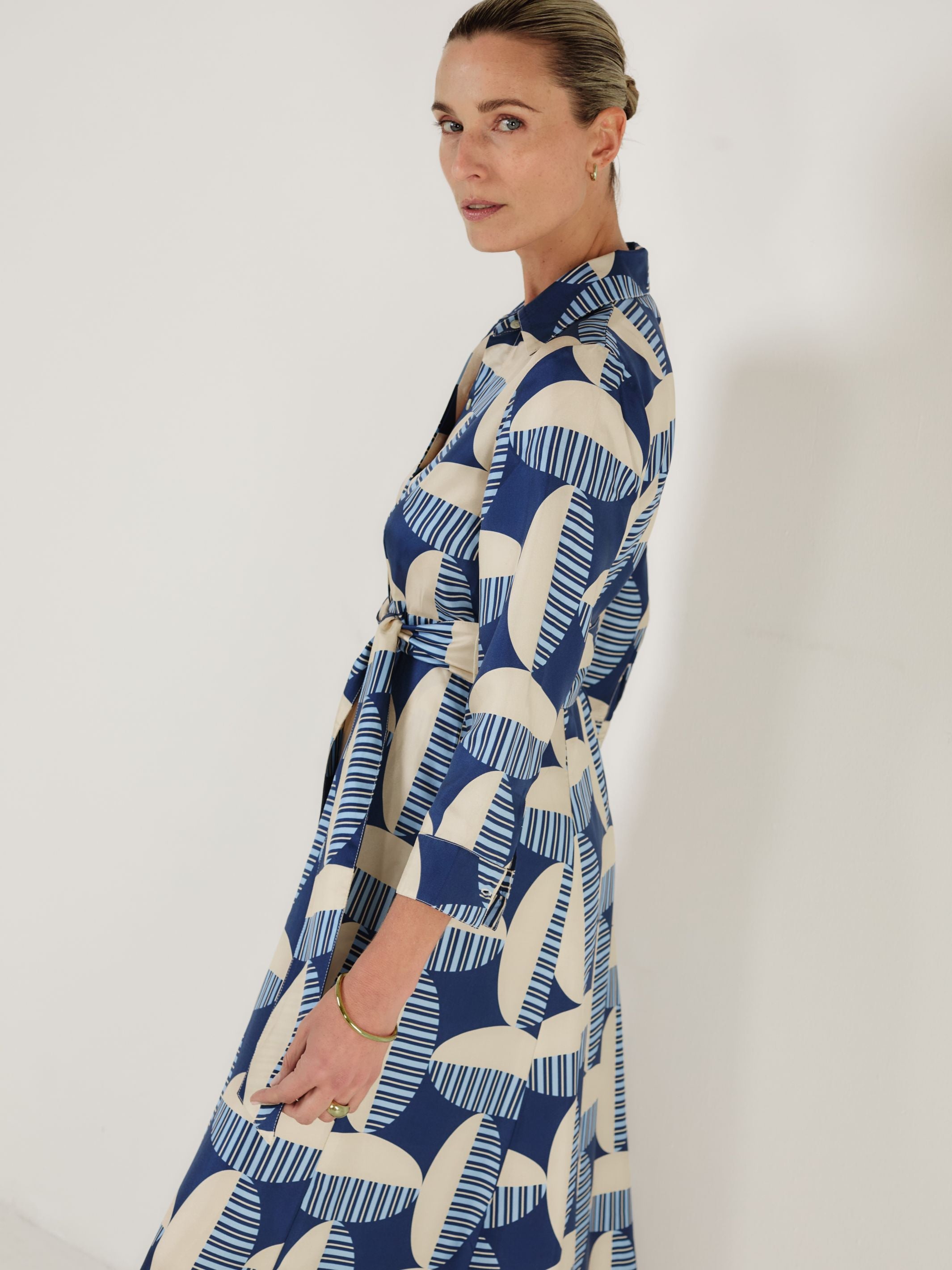 Cervo - BLUE CIRCOLO Silk Dress - Mondo Corsini