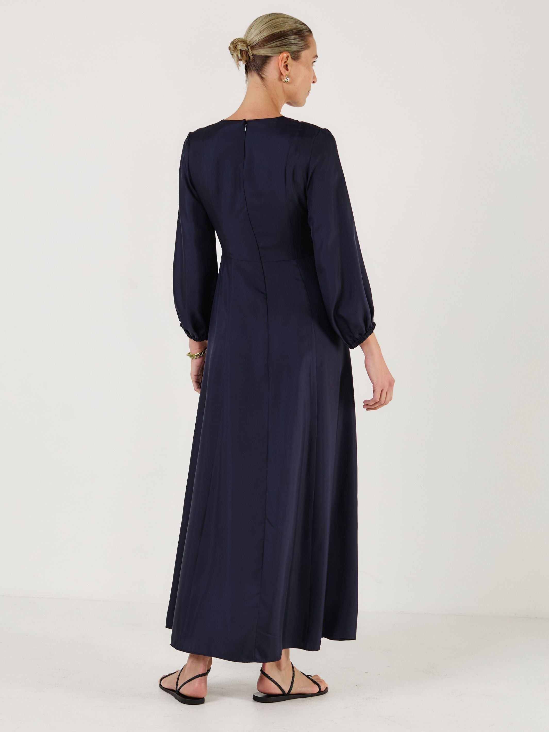Chloe - Midnight Navy Silk Twill Dress