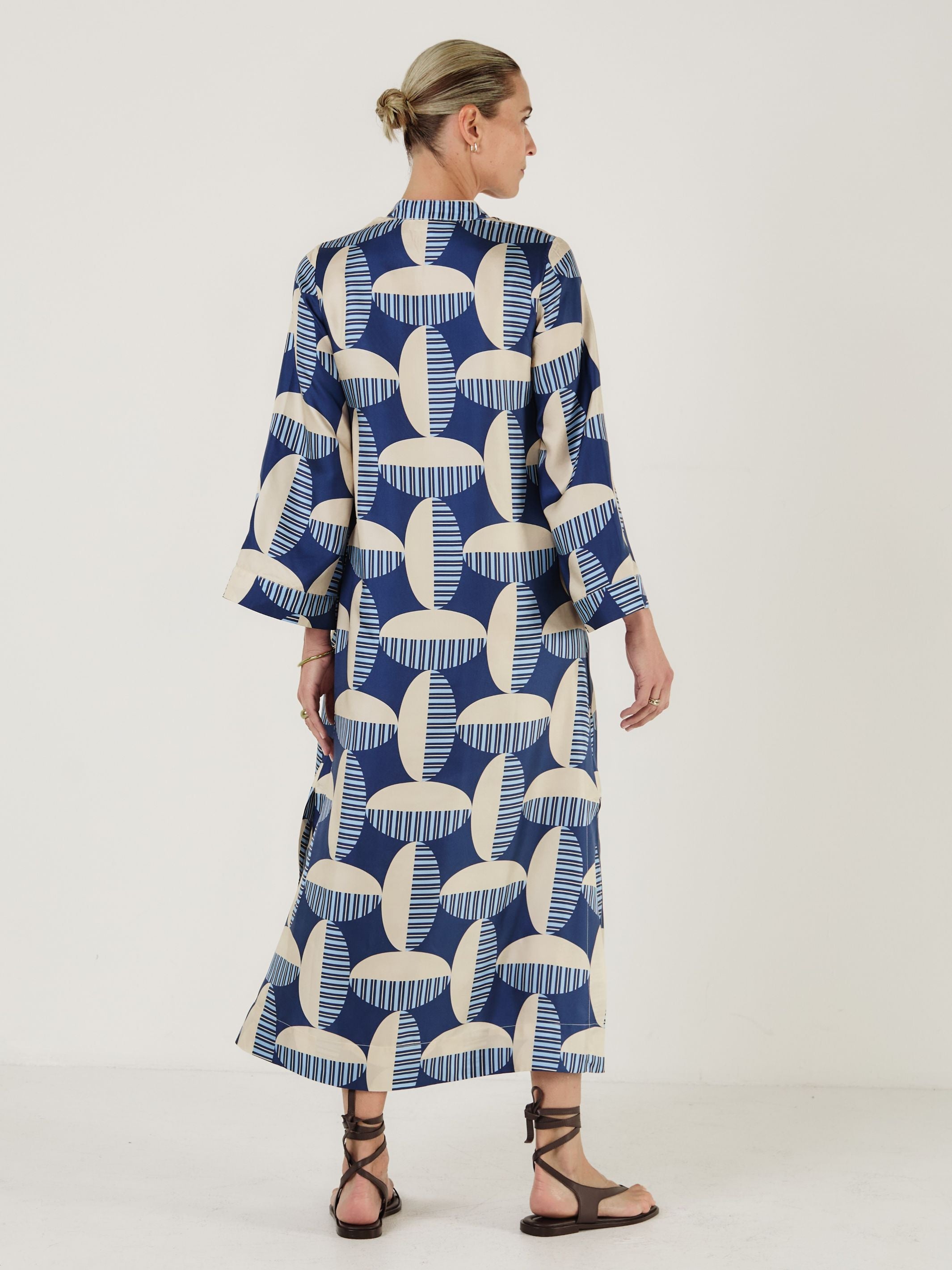 CLAIRE BLUE CIRCOLO Silk Dress - Mondo Corsini