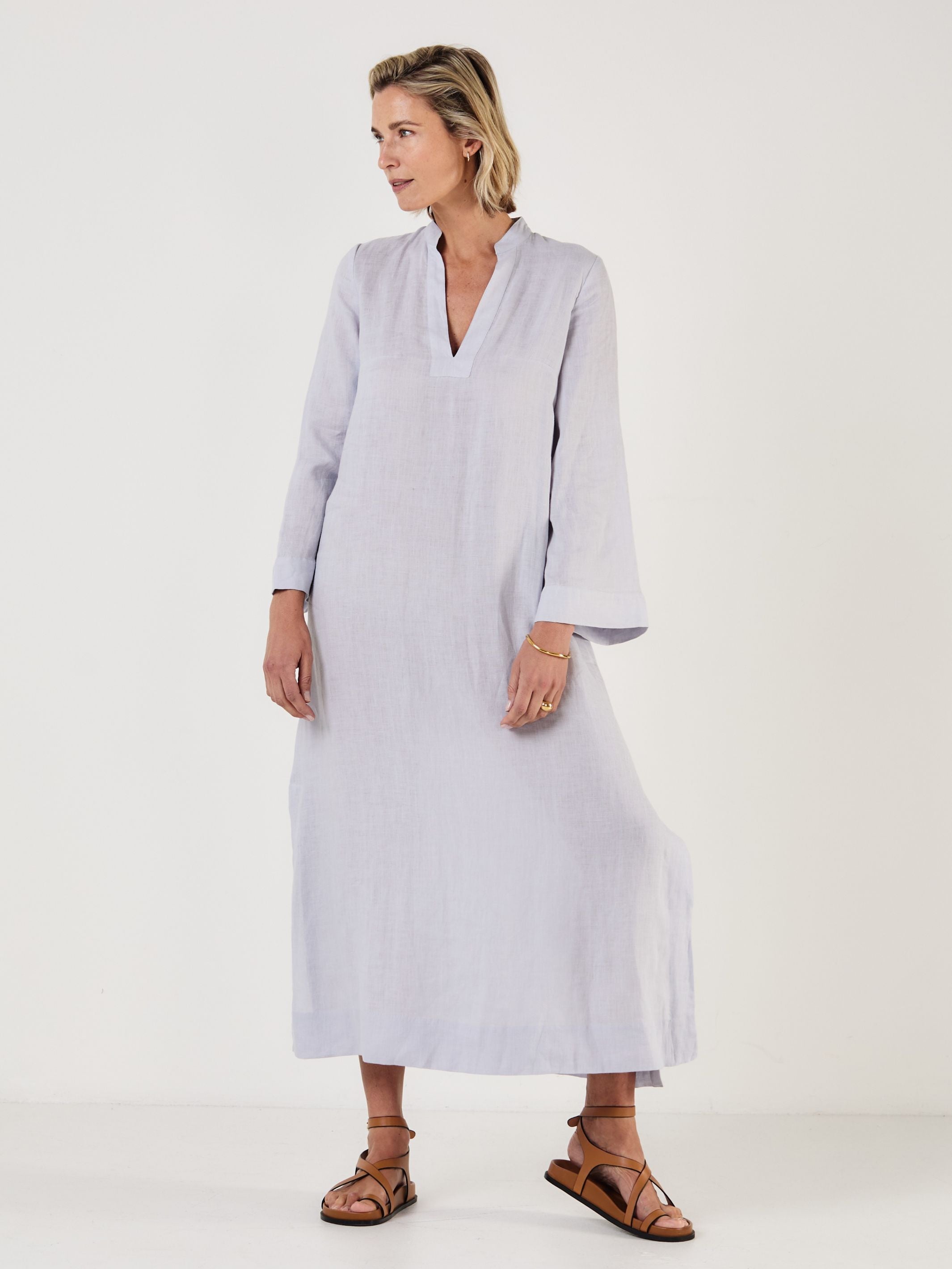 CLAIRE MIST LINEN KAFTAN - Mondo Corsini
