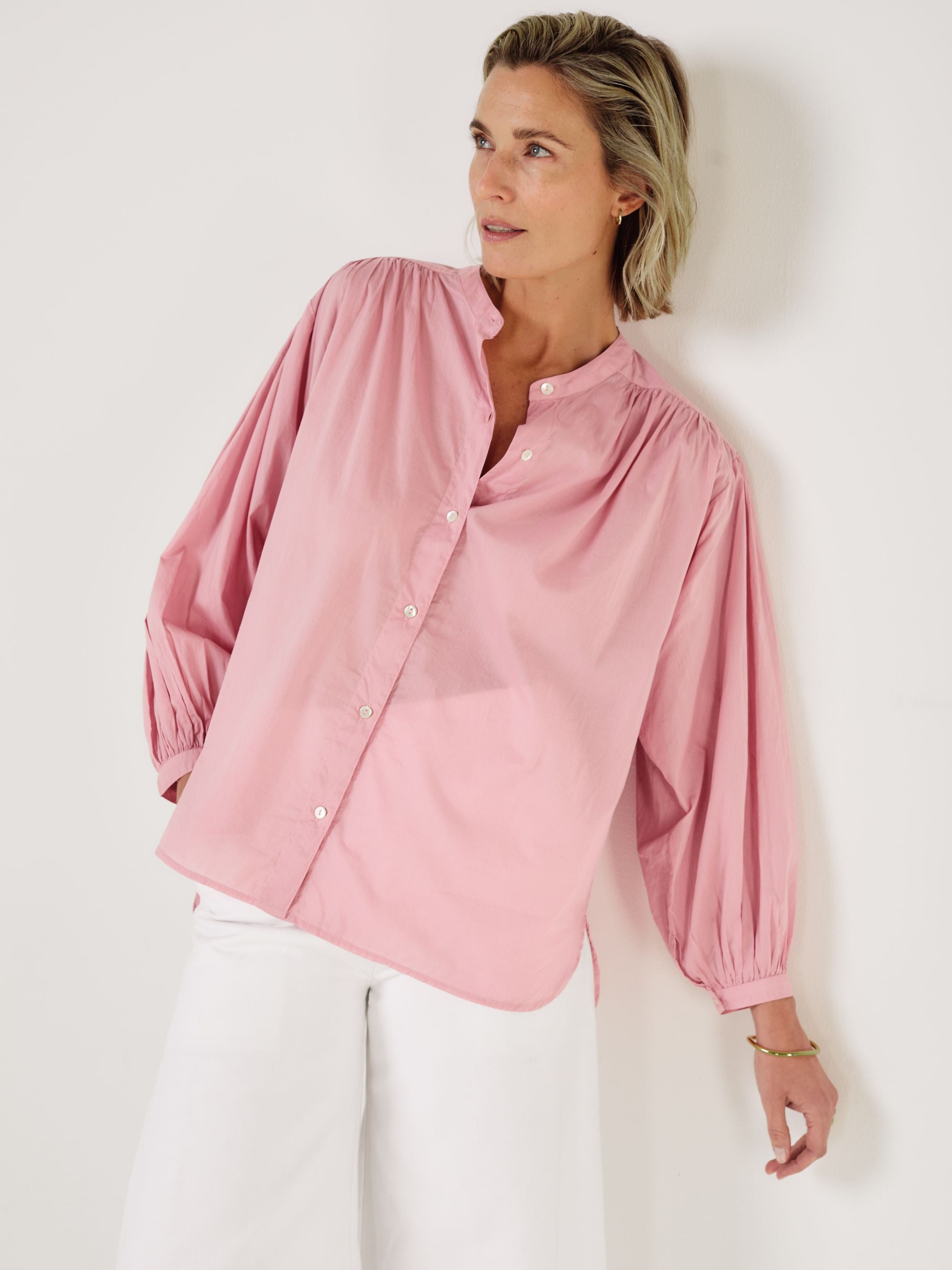 Como - Blush Cotton Voile Blouse - Mondo Corsini