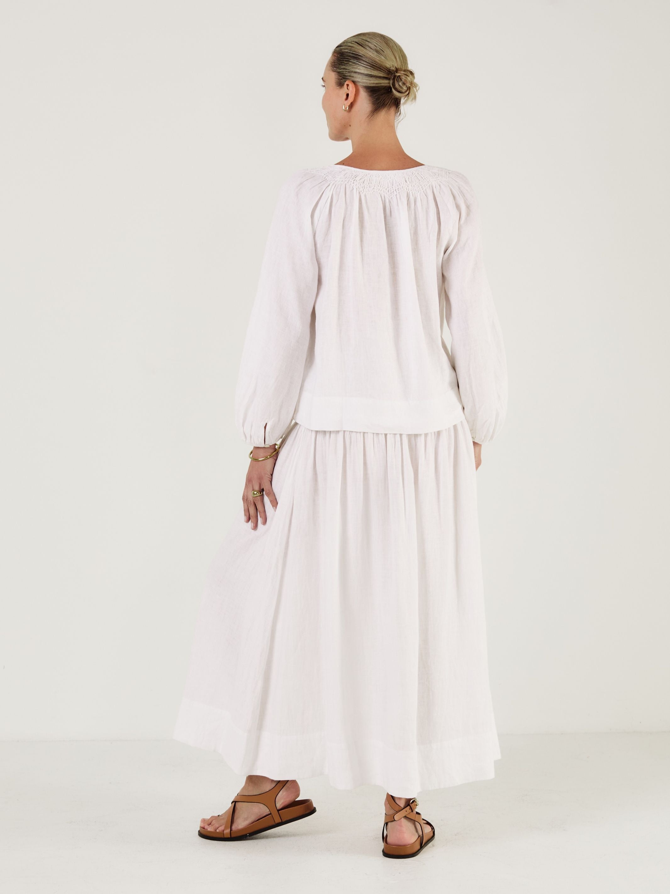 ELIZABETH - White Linen Blouse - Mondo Corsini