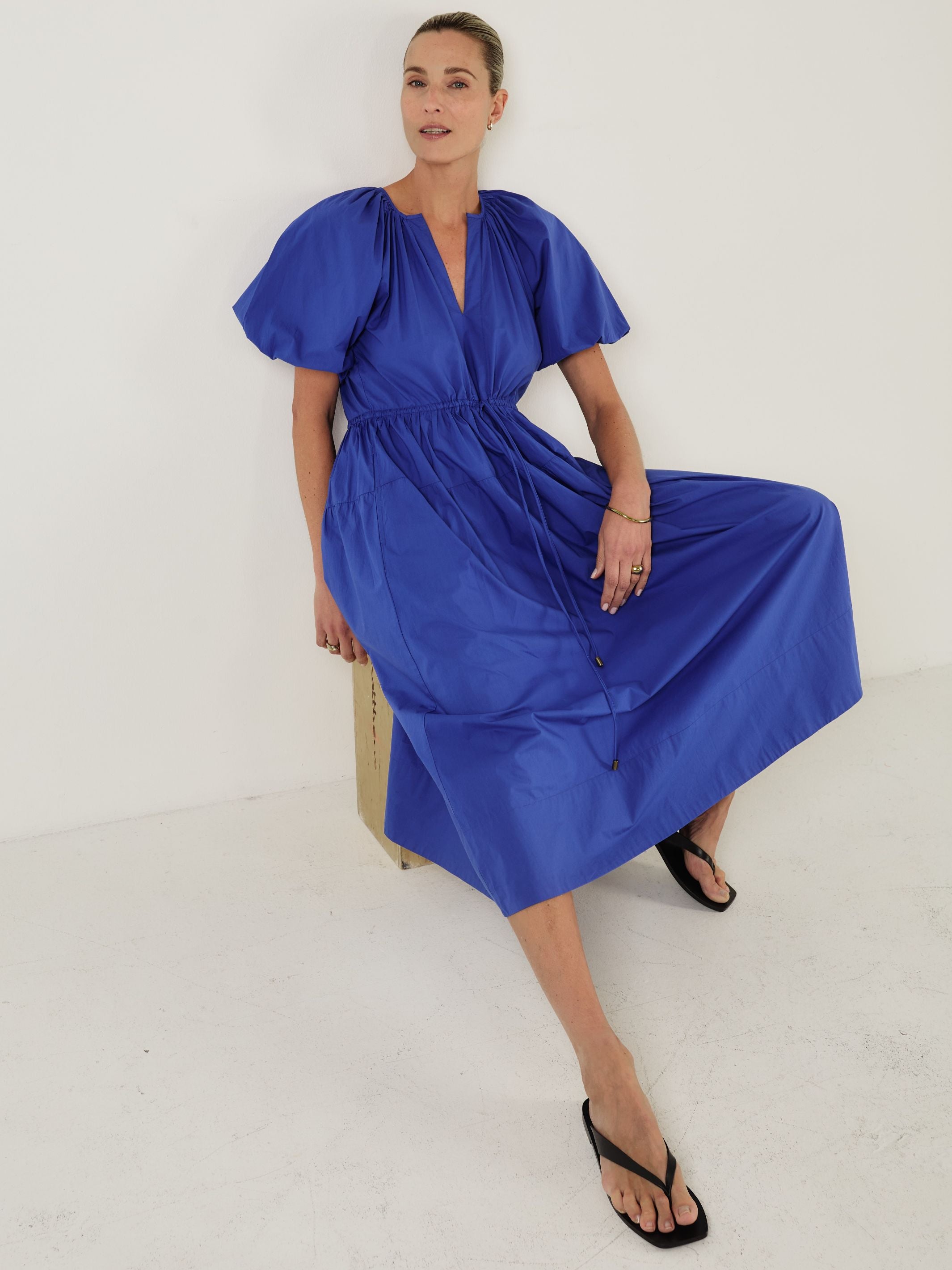 Esmeralda - COBALT Cotton Dress - Mondo Corsini