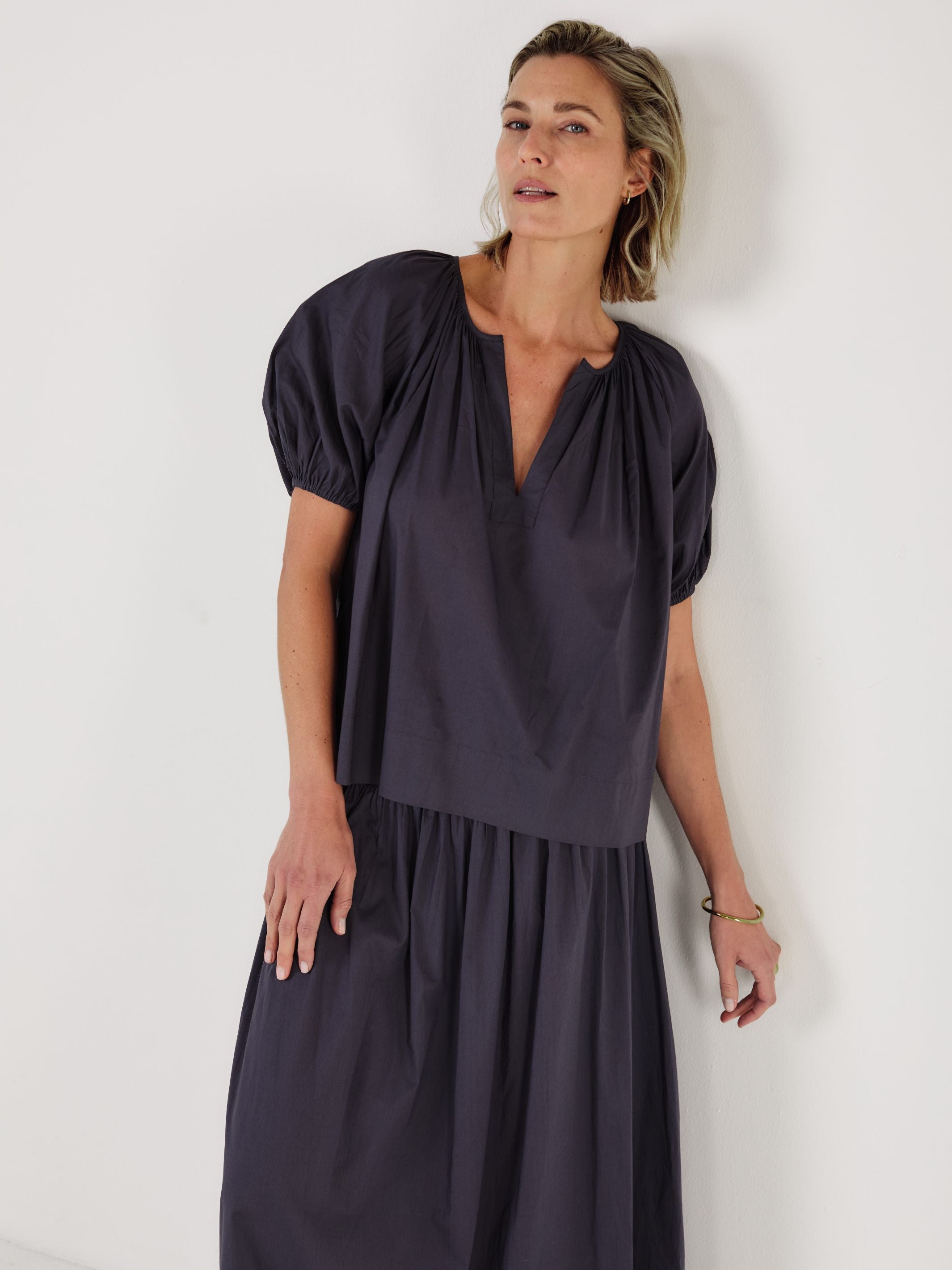 Esmeralda - MIDNIGHT Cotton Blouse - Mondo Corsini