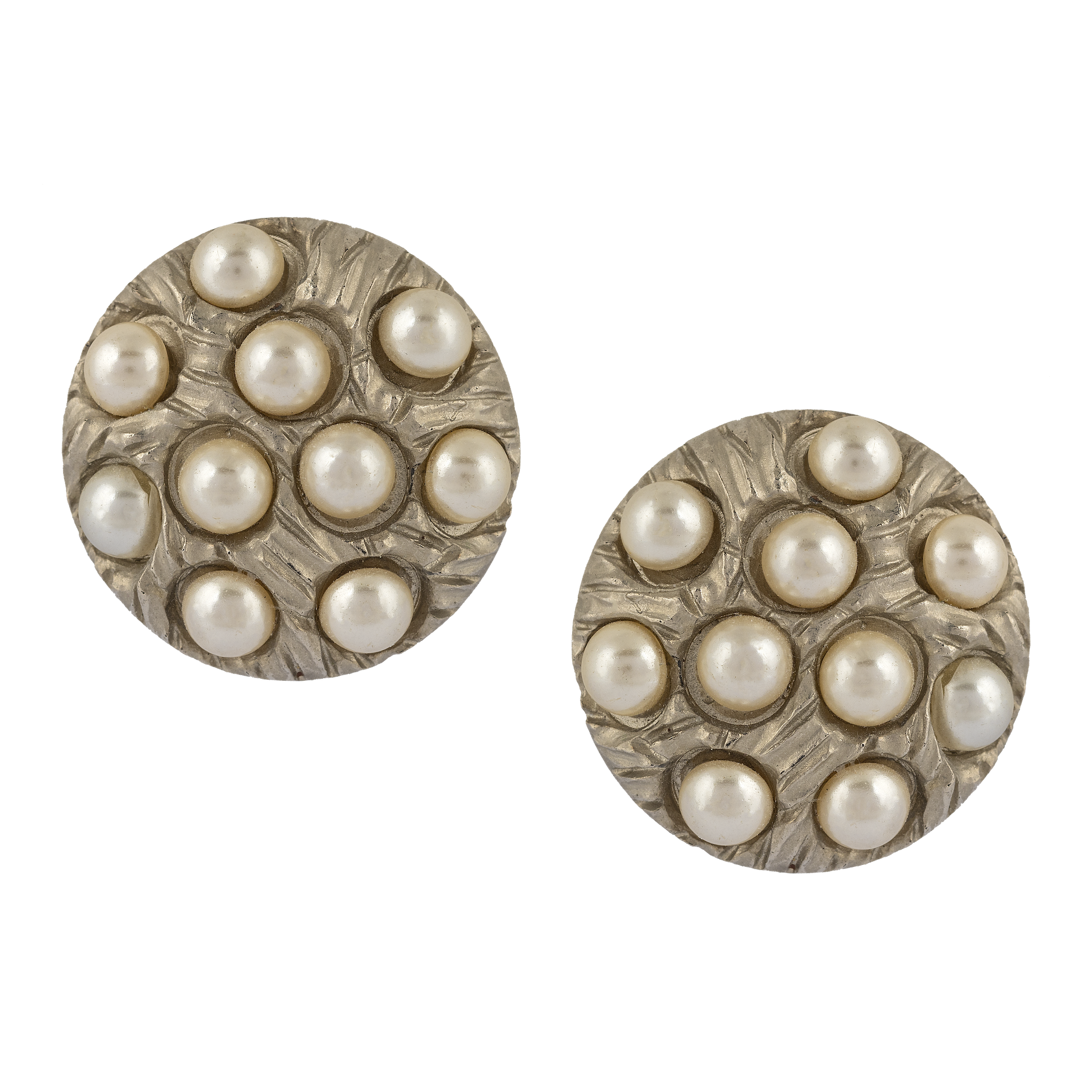 Vintage Pearl Beaded Stud Earrings