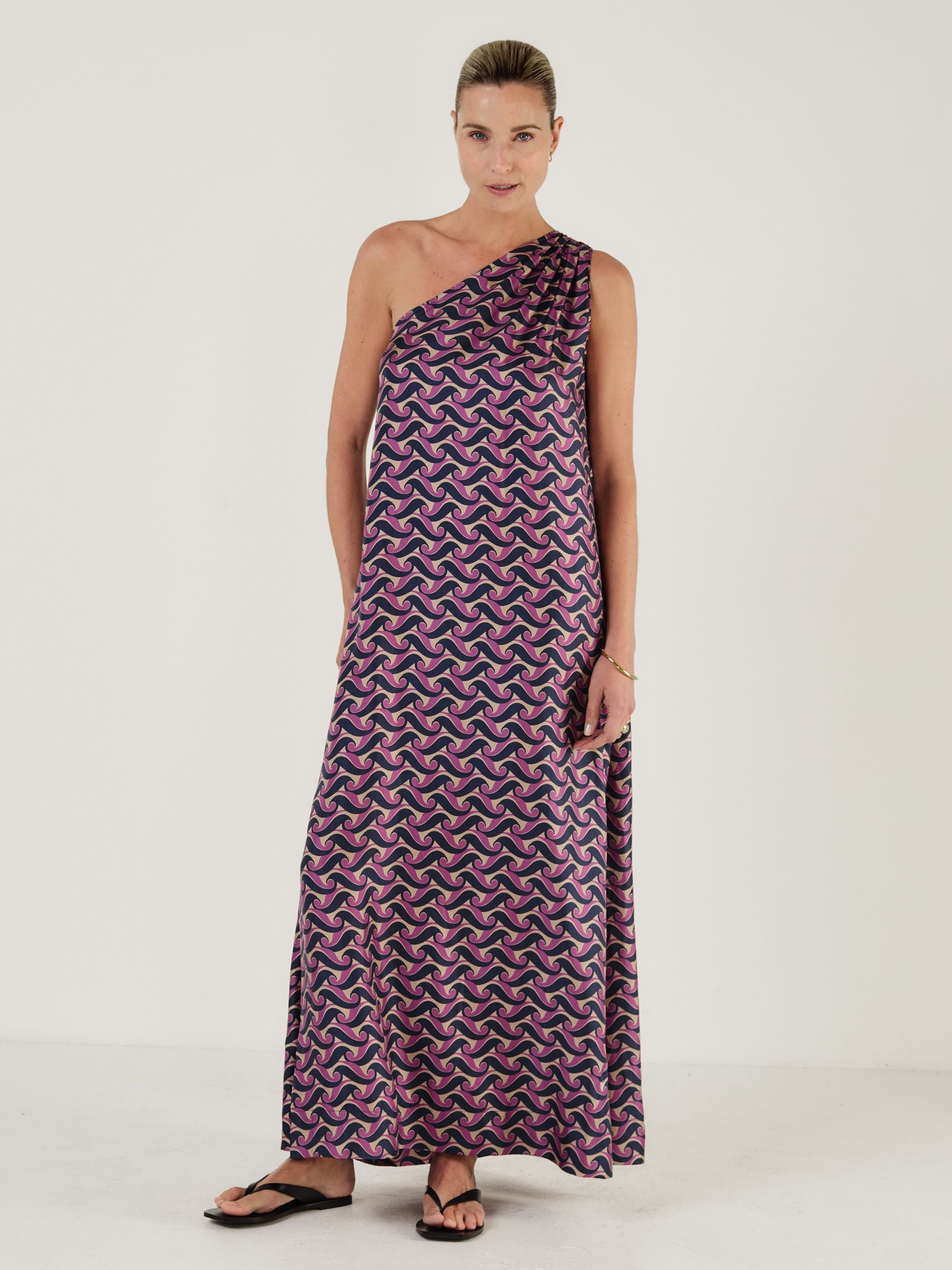 Joan - VIOLA WAVE SILK DRESS - Mondo Corsini