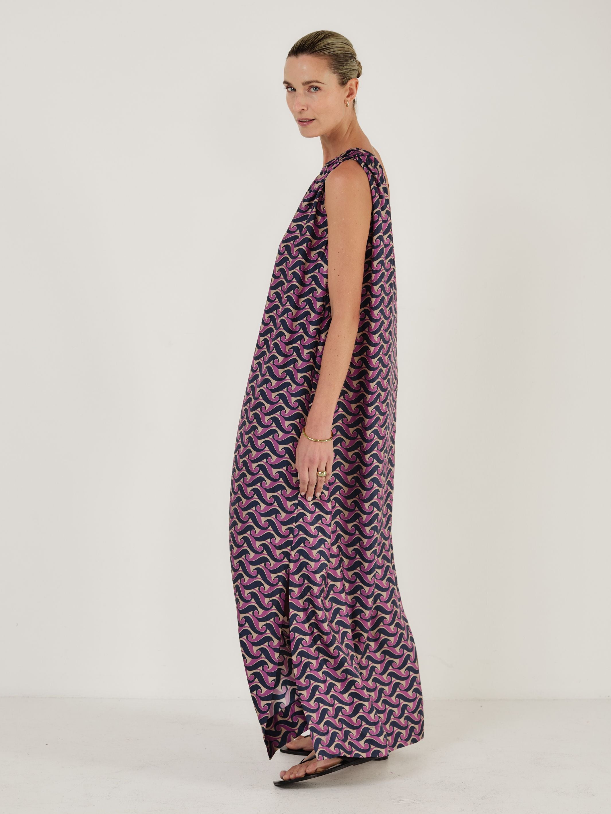 Joan - VIOLA WAVE SILK DRESS - Mondo Corsini