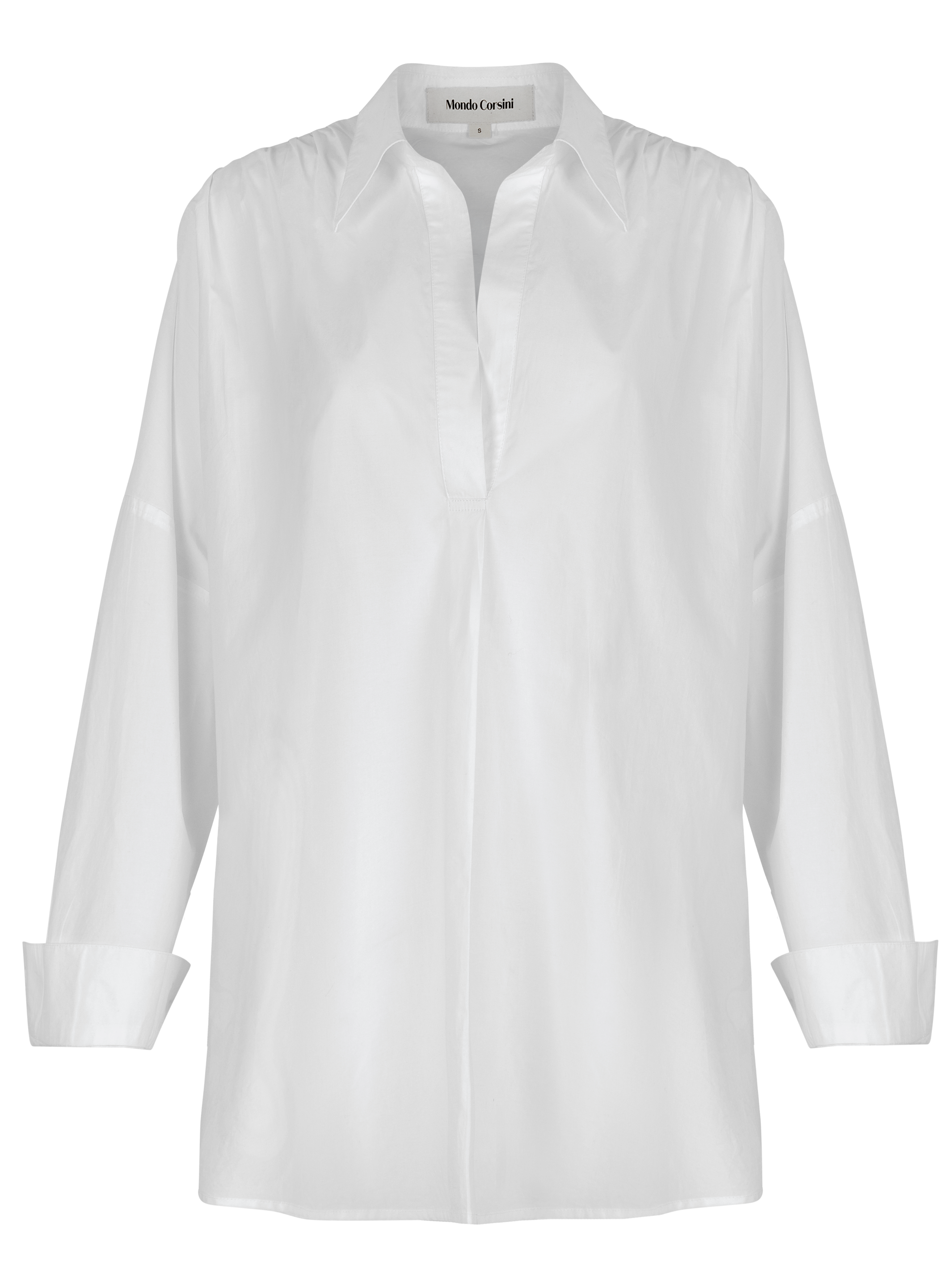 LETIZIA - White Cotton Shirt - Mondo Corsini