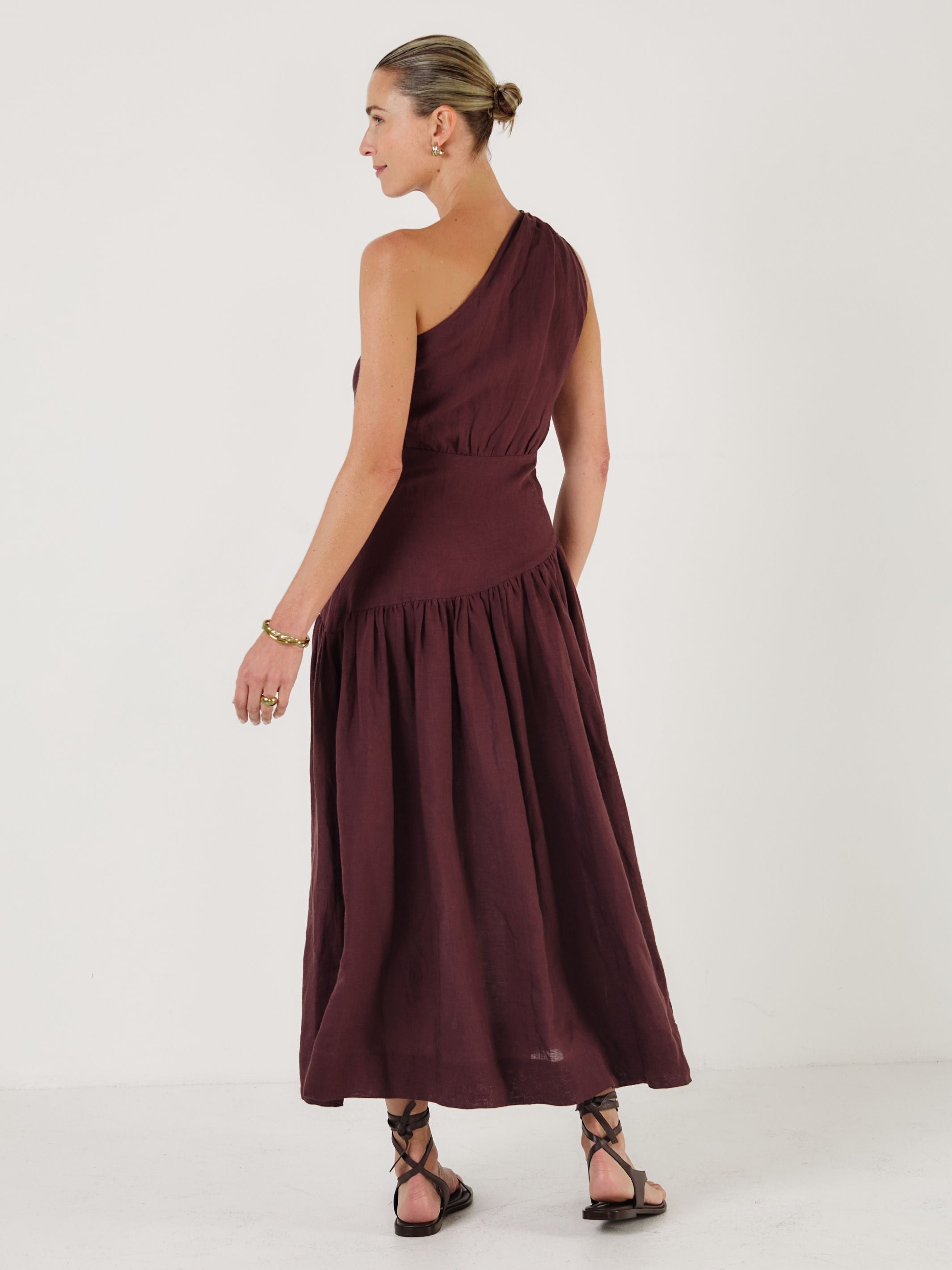 MARIAM - CACAO Linen Dress - Mondo Corsini