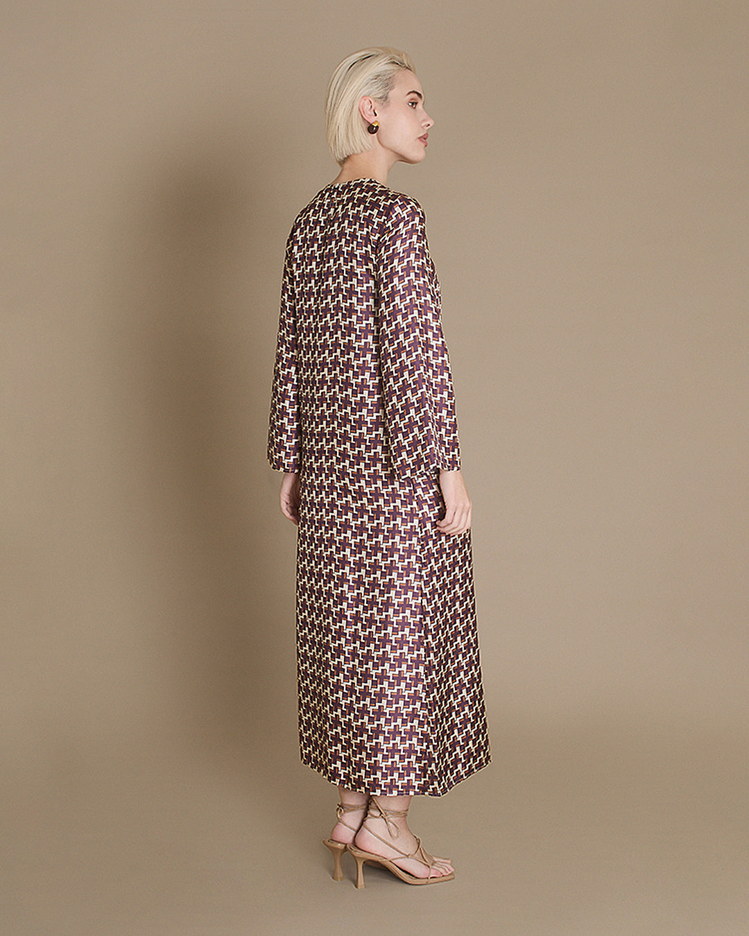 Scala - Cross Print Silk Twill Dress