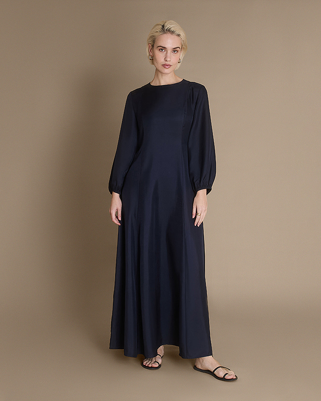 Chloe - Midnight Navy Silk Twill Dress