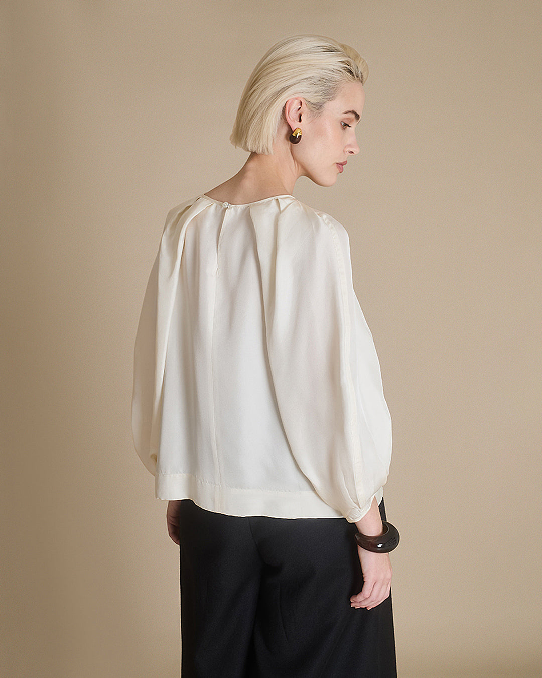 Fifi - Panna Silk Twill Blouse