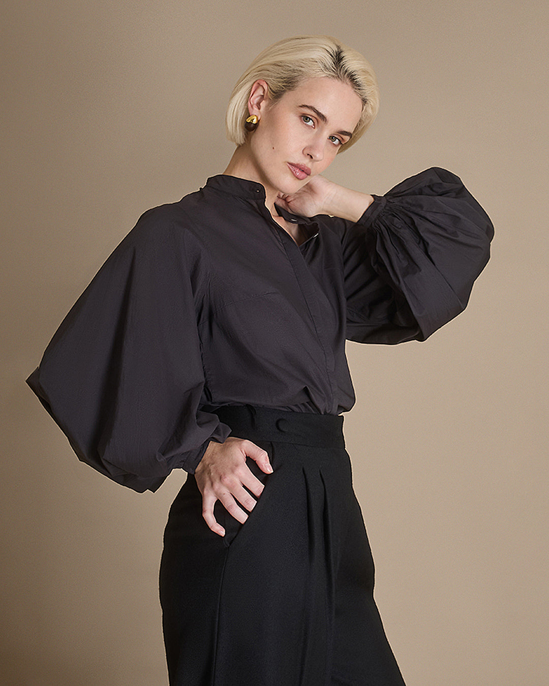 Maia - Caviar Poplin Blouse