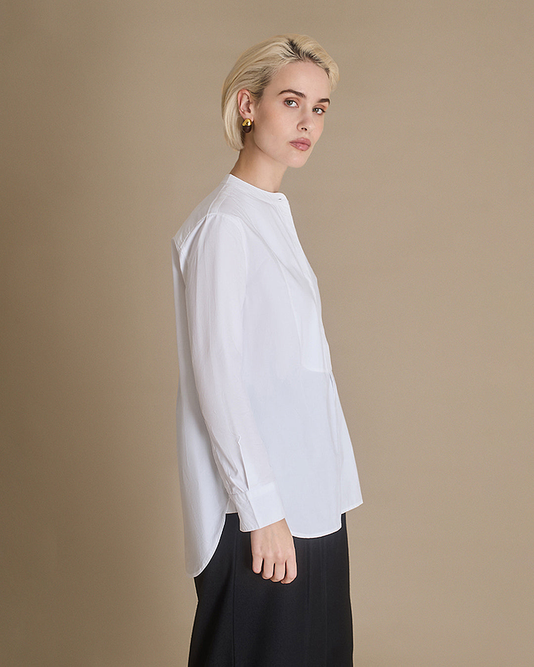 Tuxedo Shirt - White Cotton Poplin