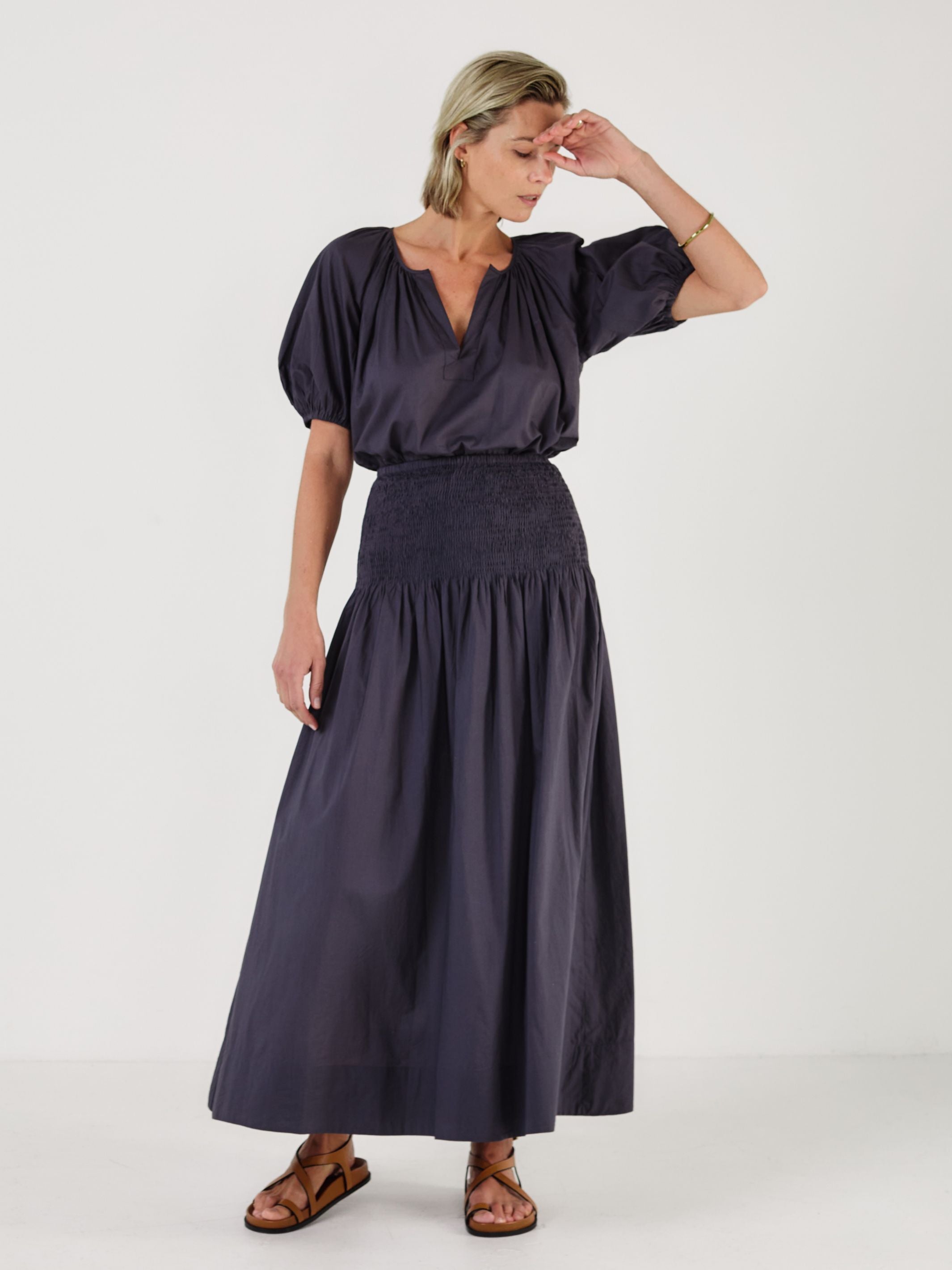 SULA - Midnight Cotton Skirt - Mondo Corsini