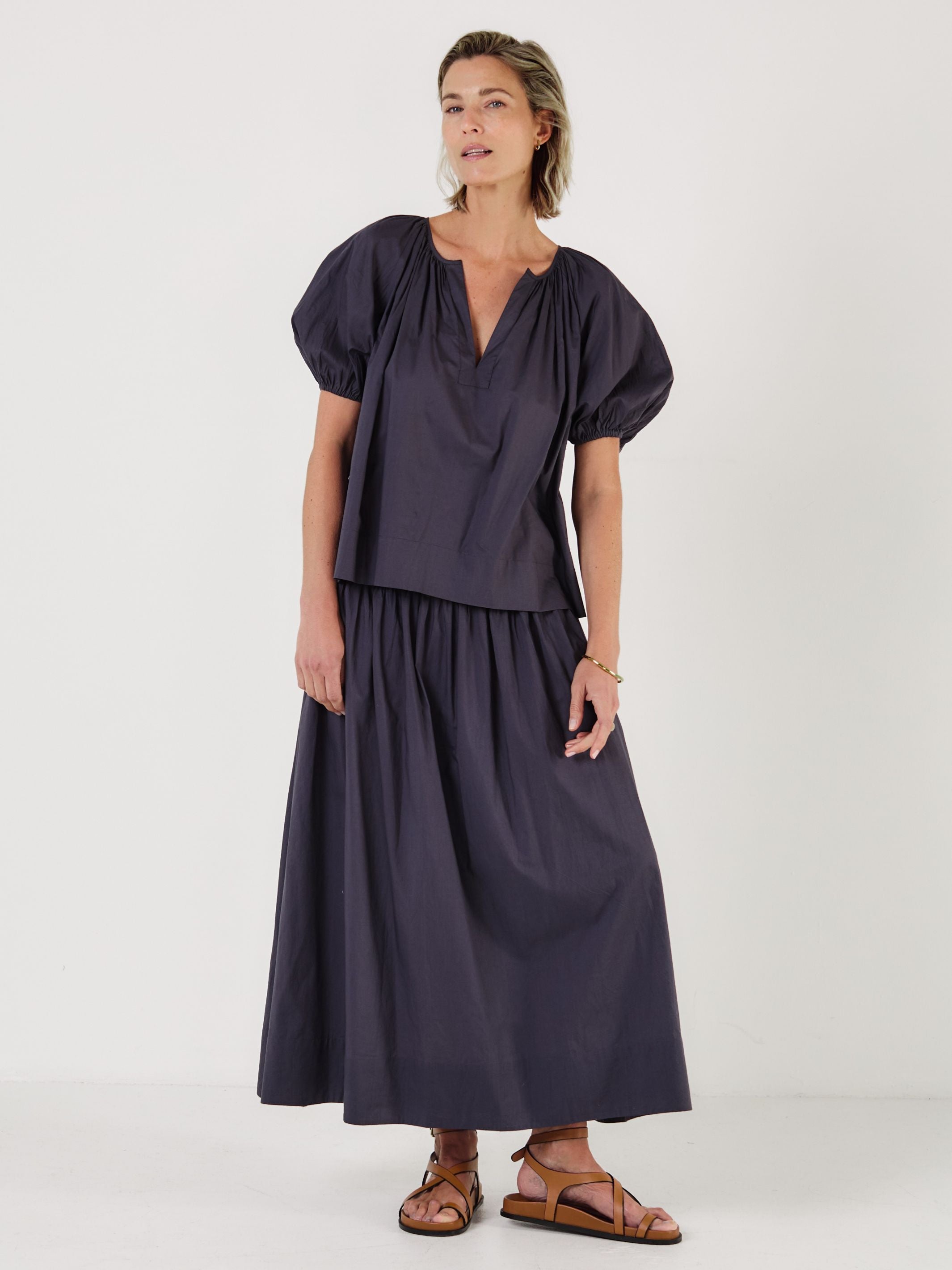 Esmeralda - MIDNIGHT Cotton Blouse - Mondo Corsini