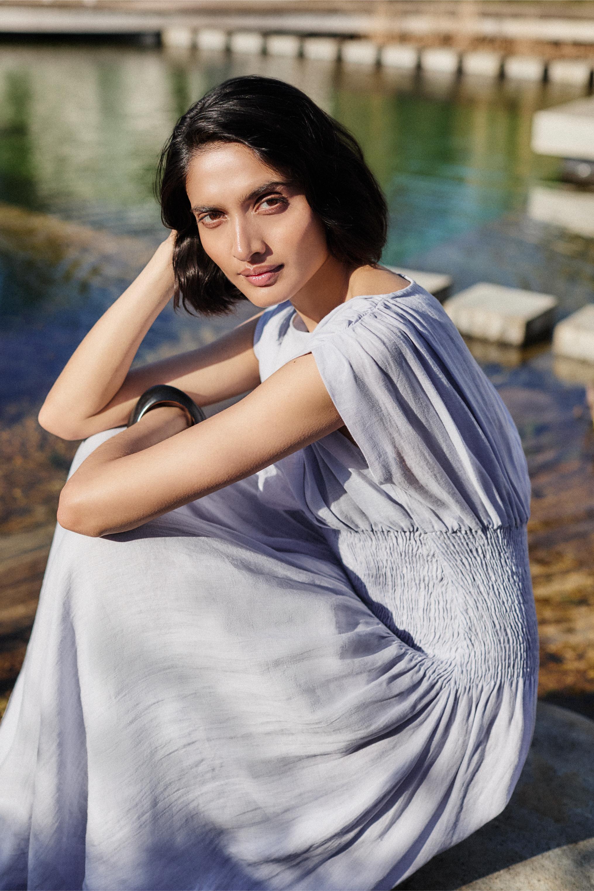 PENELOPE - MIST Linen Dress - Mondo Corsini