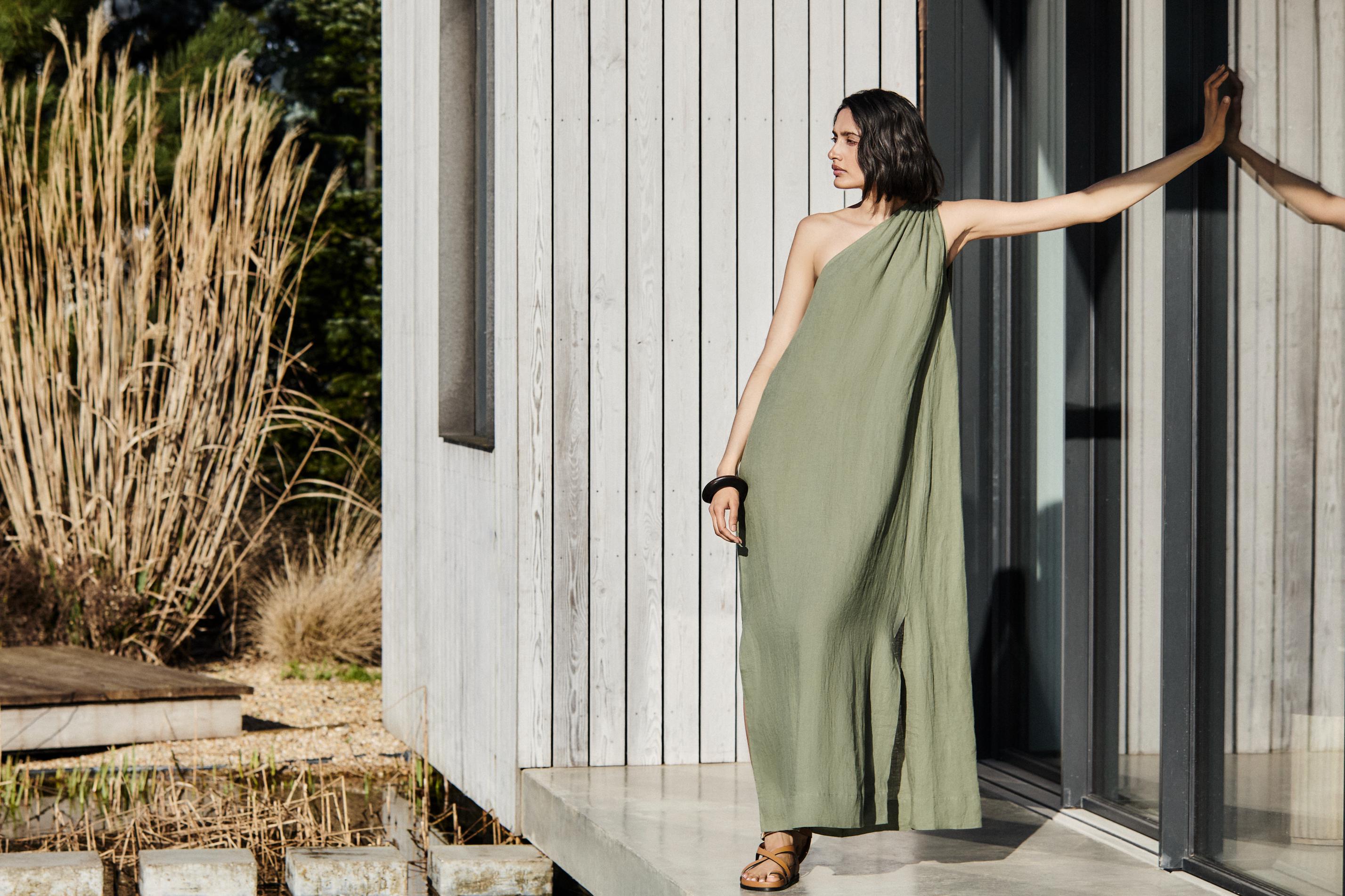 Joan - VERDE Linen Dress - Mondo Corsini