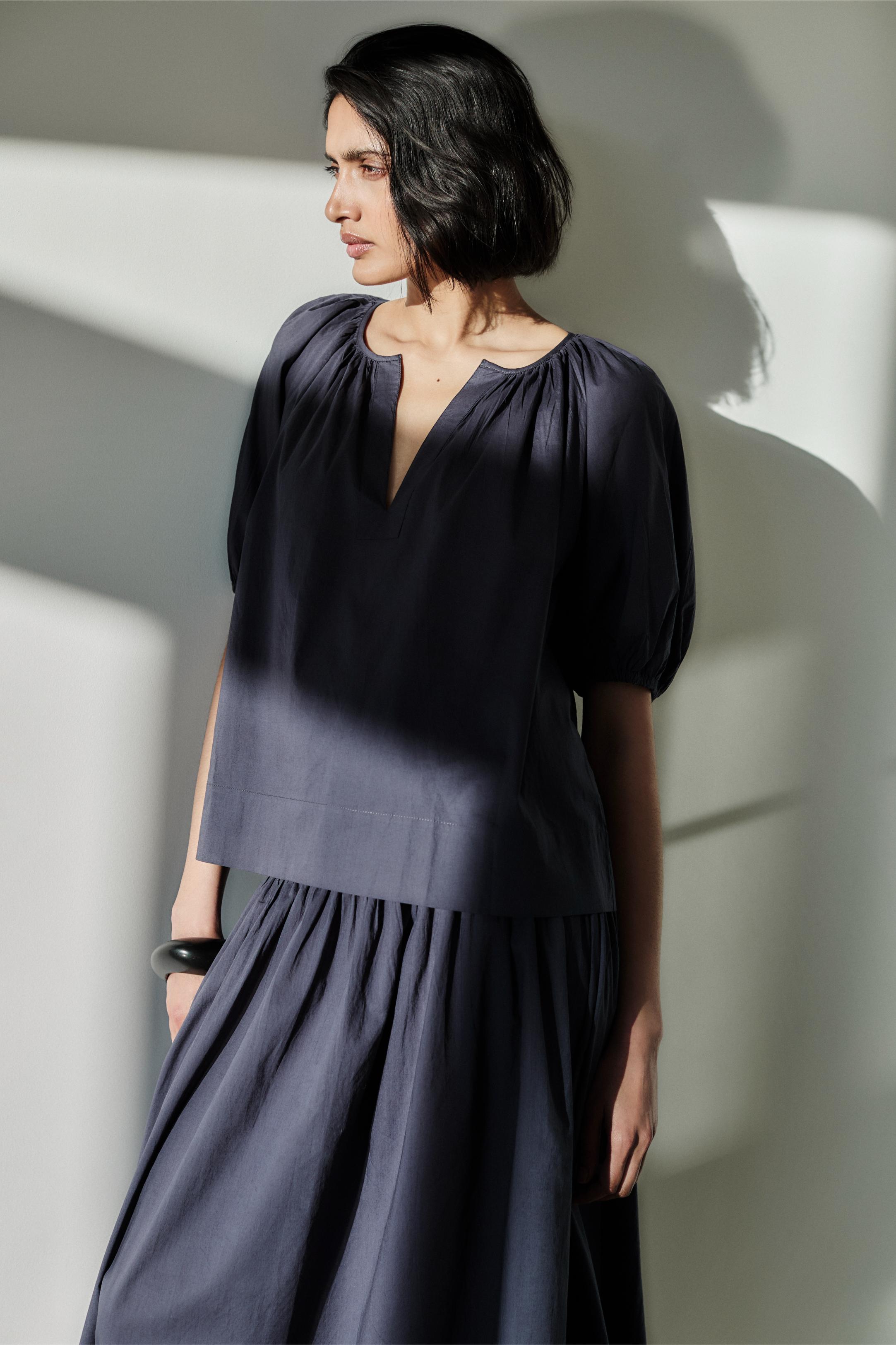 Esmeralda - MIDNIGHT Cotton Blouse