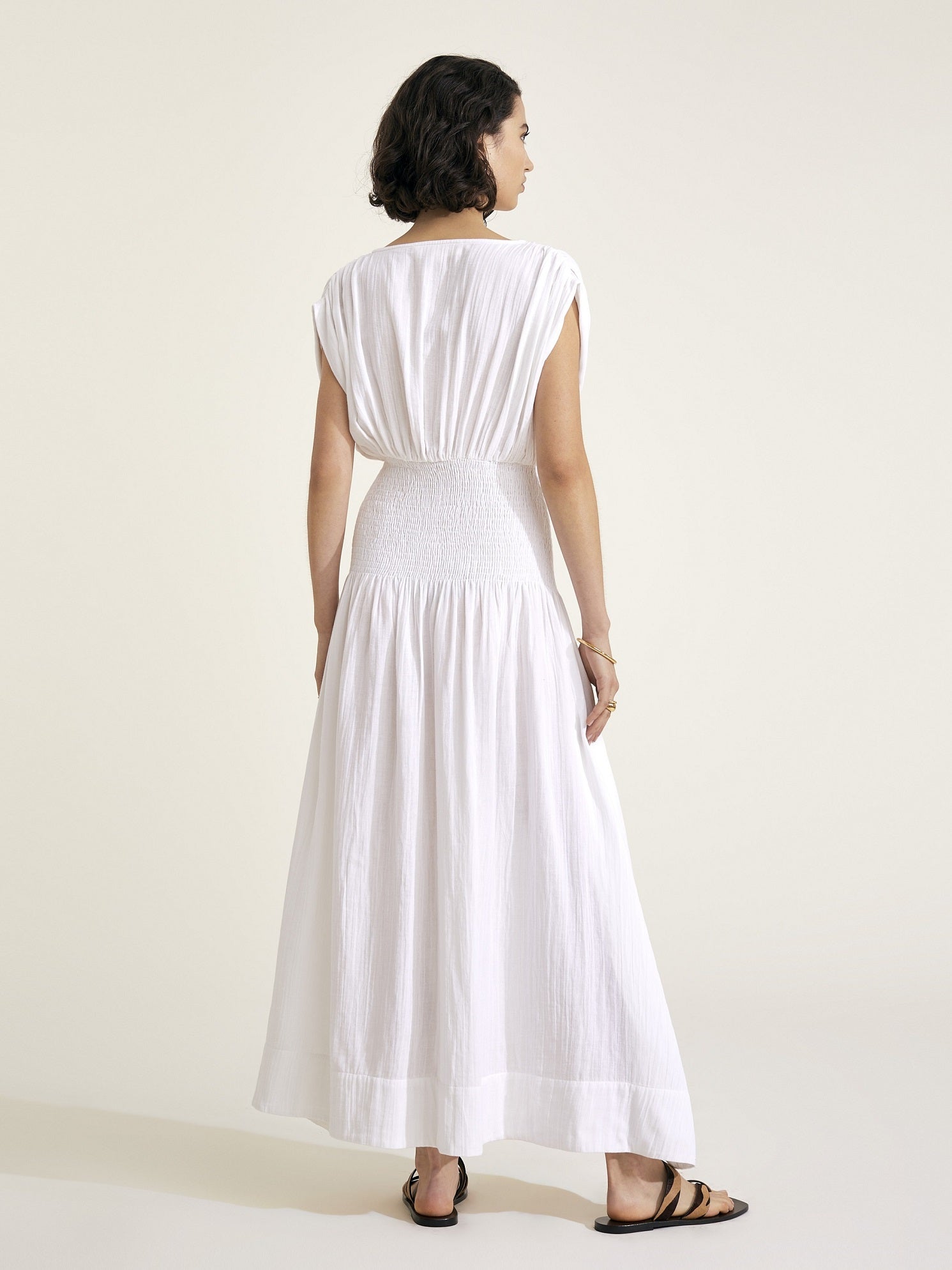 PENELOPE - White Cotton Dress - Mondo Corsini
