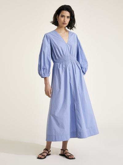 ARTEMIS - Dutch Blue Cotton Dress - Mondo Corsini