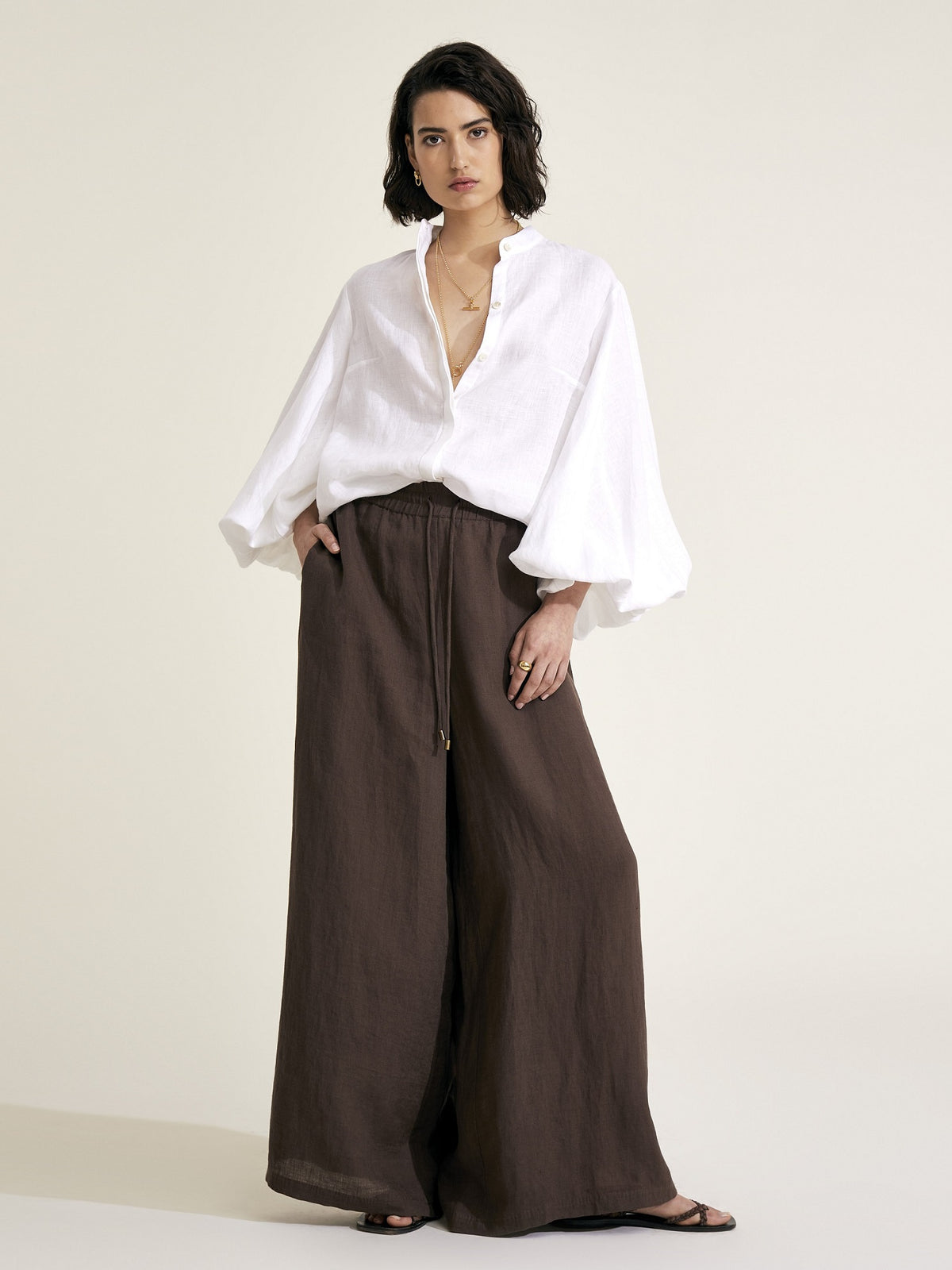 MAIA - White Linen Blouse