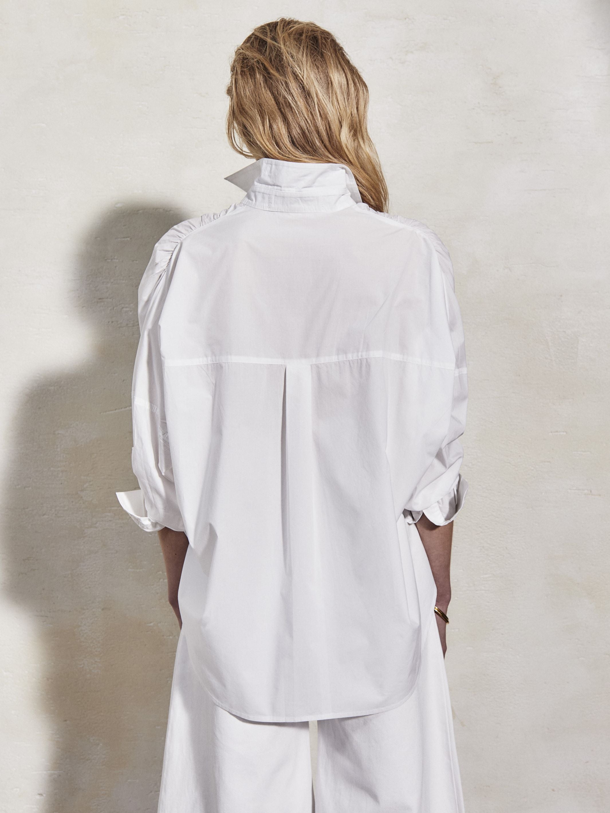 LETIZIA - White Cotton Shirt - Mondo Corsini