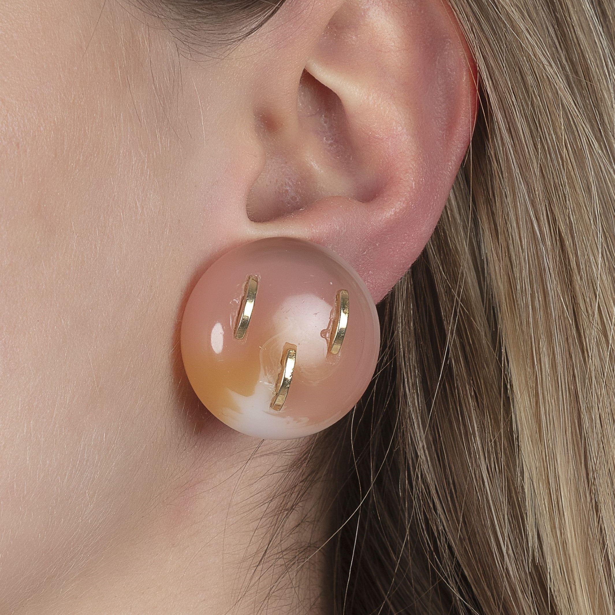 Vintage Marbled Earrings with Gold Detail - Mondo Corsini