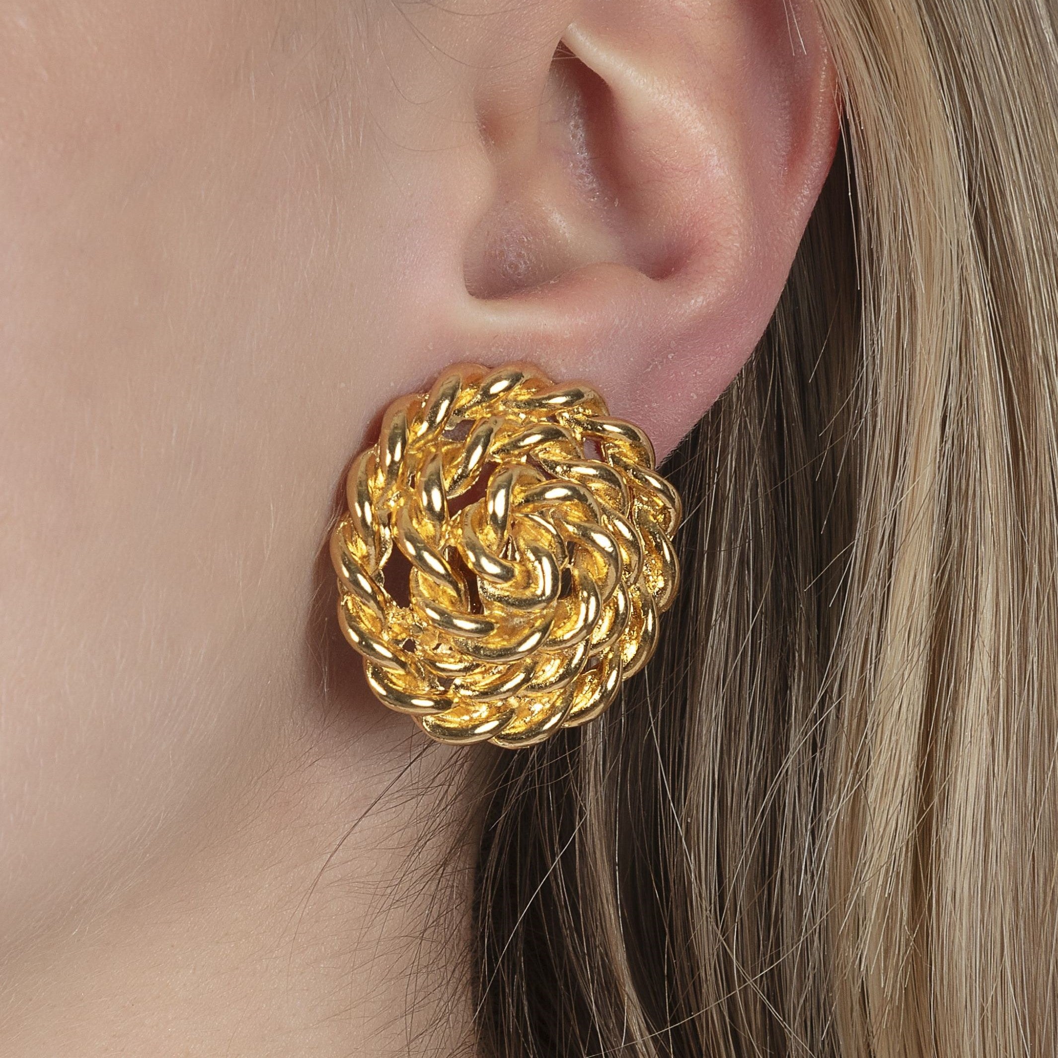 Vintage Gold Rope Earrings - Mondo Corsini