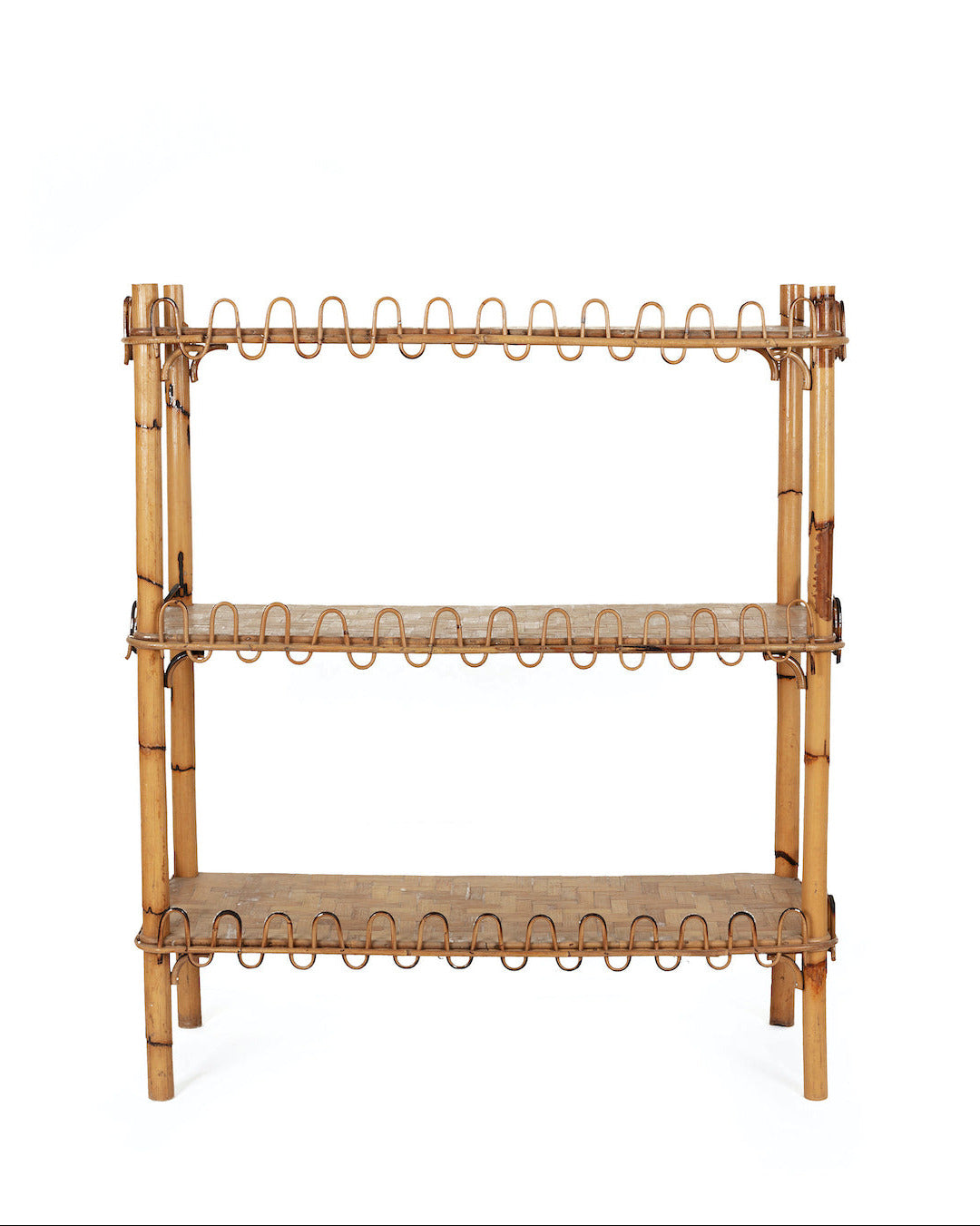 Vintage Italian Bamboo Wave Console