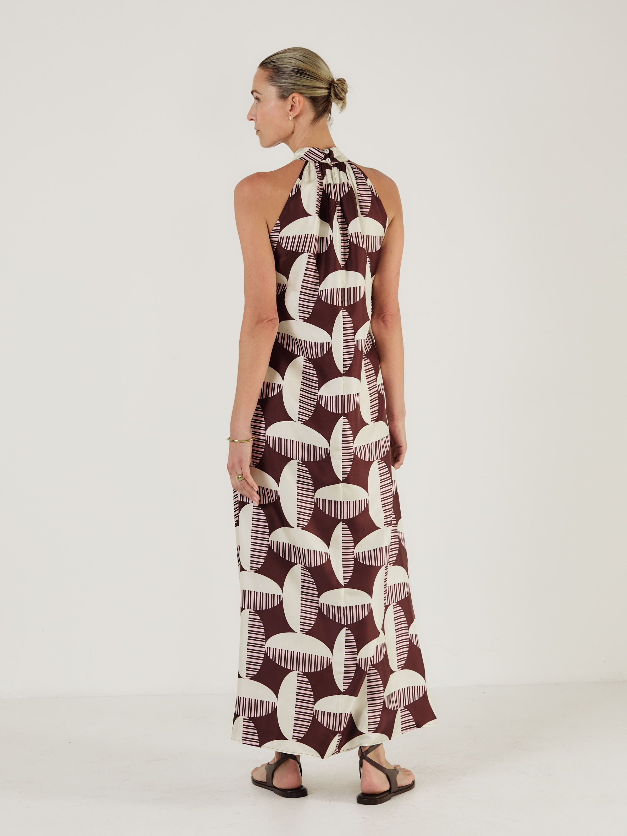 AMAL - CACAO CIRCOLO Silk Dress - Mondo Corsini